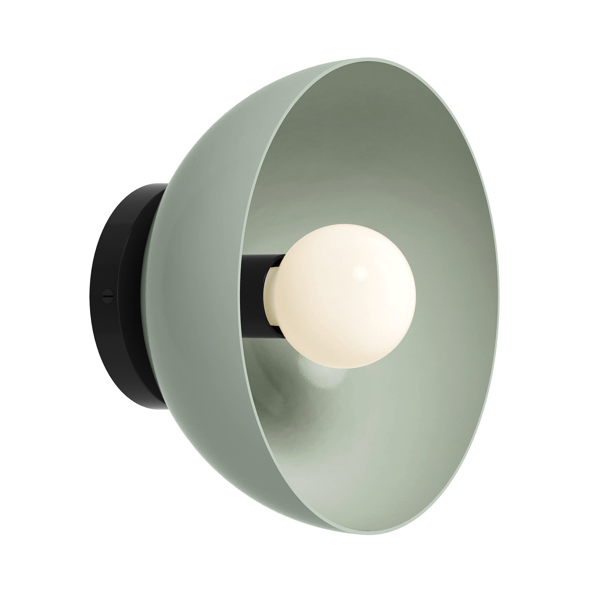 Black and bone color hemi dome sconce 10" Dutton Brown lighting