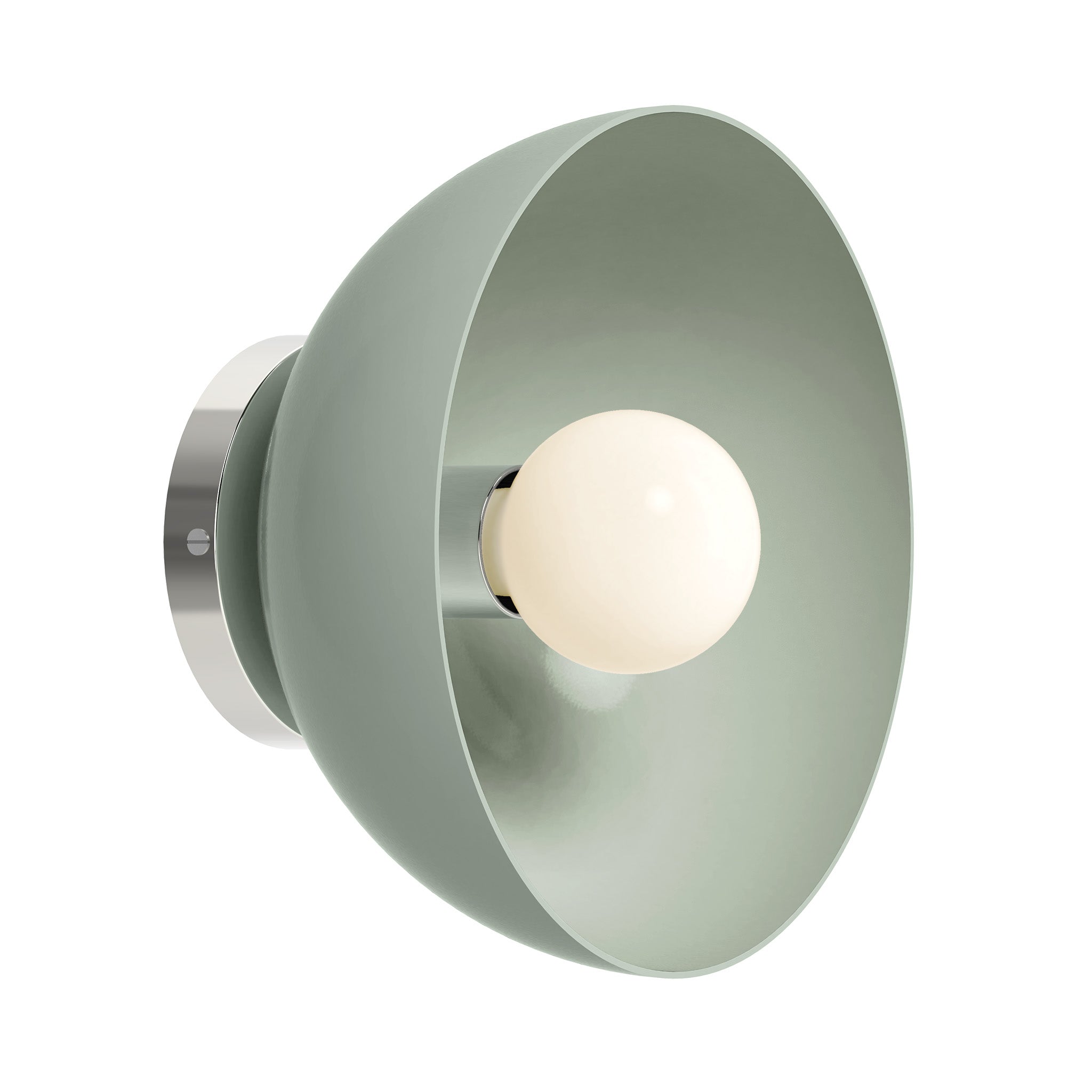 Nickel and bone color hemi dome sconce 10" Dutton Brown lighting