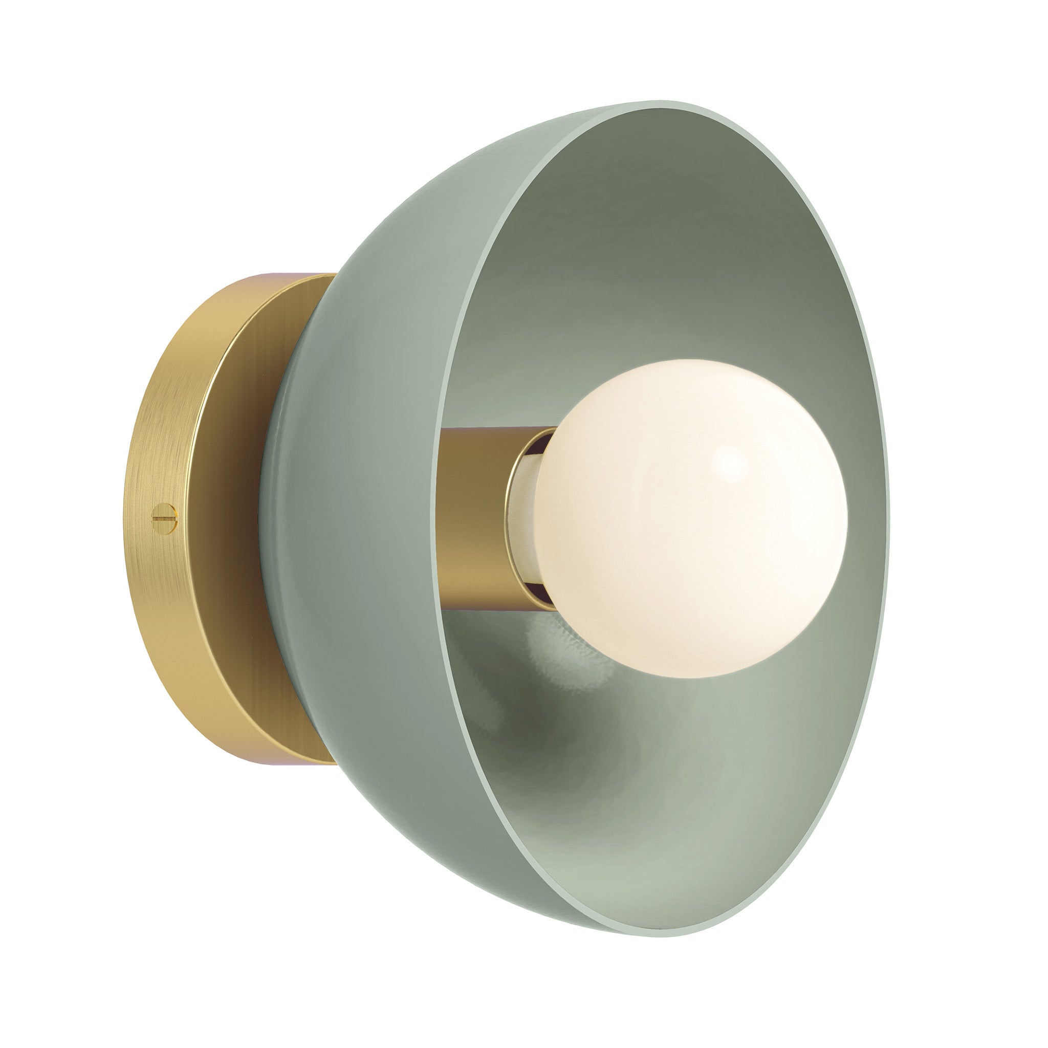 Brass and spa color hemi dome sconce 8" dutton brown lighting