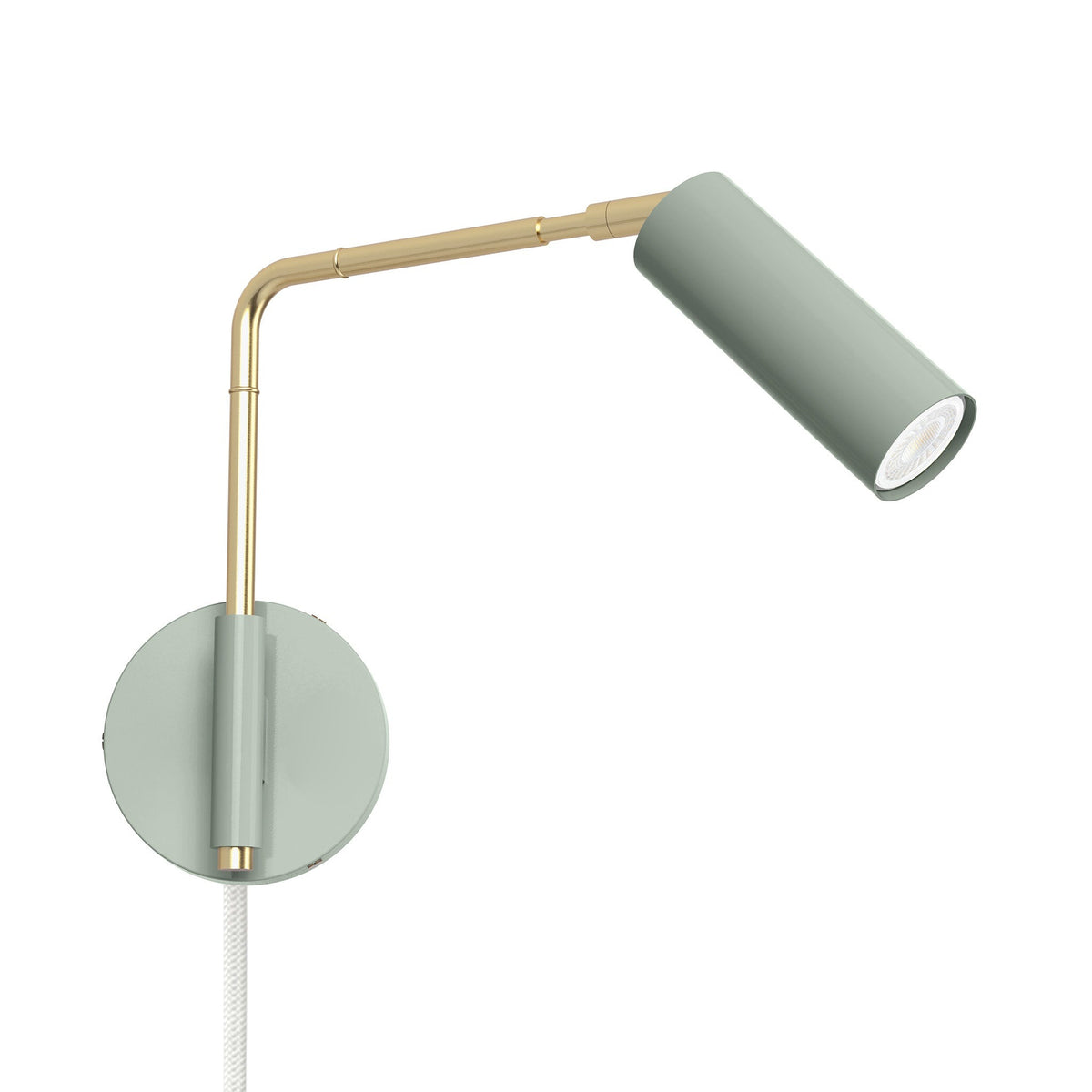 brass spa color reader swing arm plug-in sconce - 9" arm dutton brown lighting