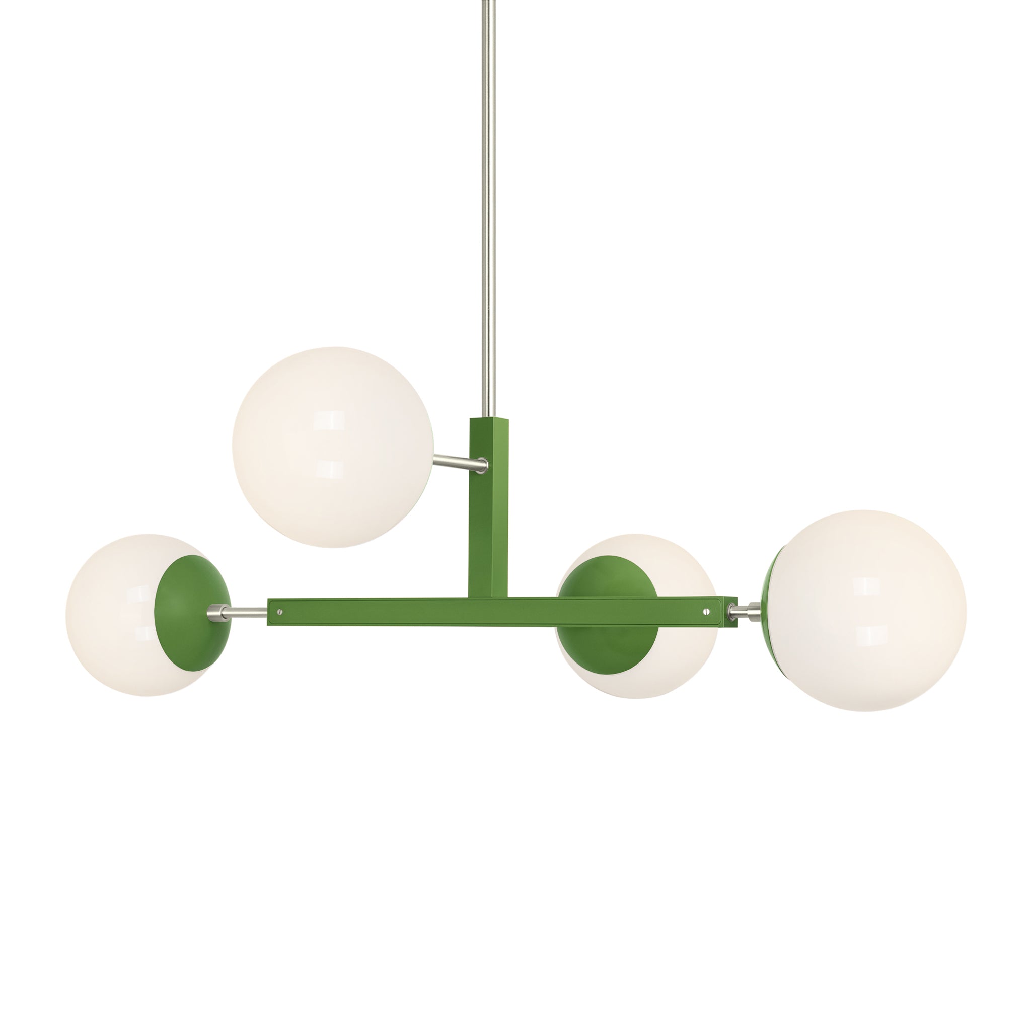 Nickel and lagoon color Status chandelier 35" Dutton Brown lighting