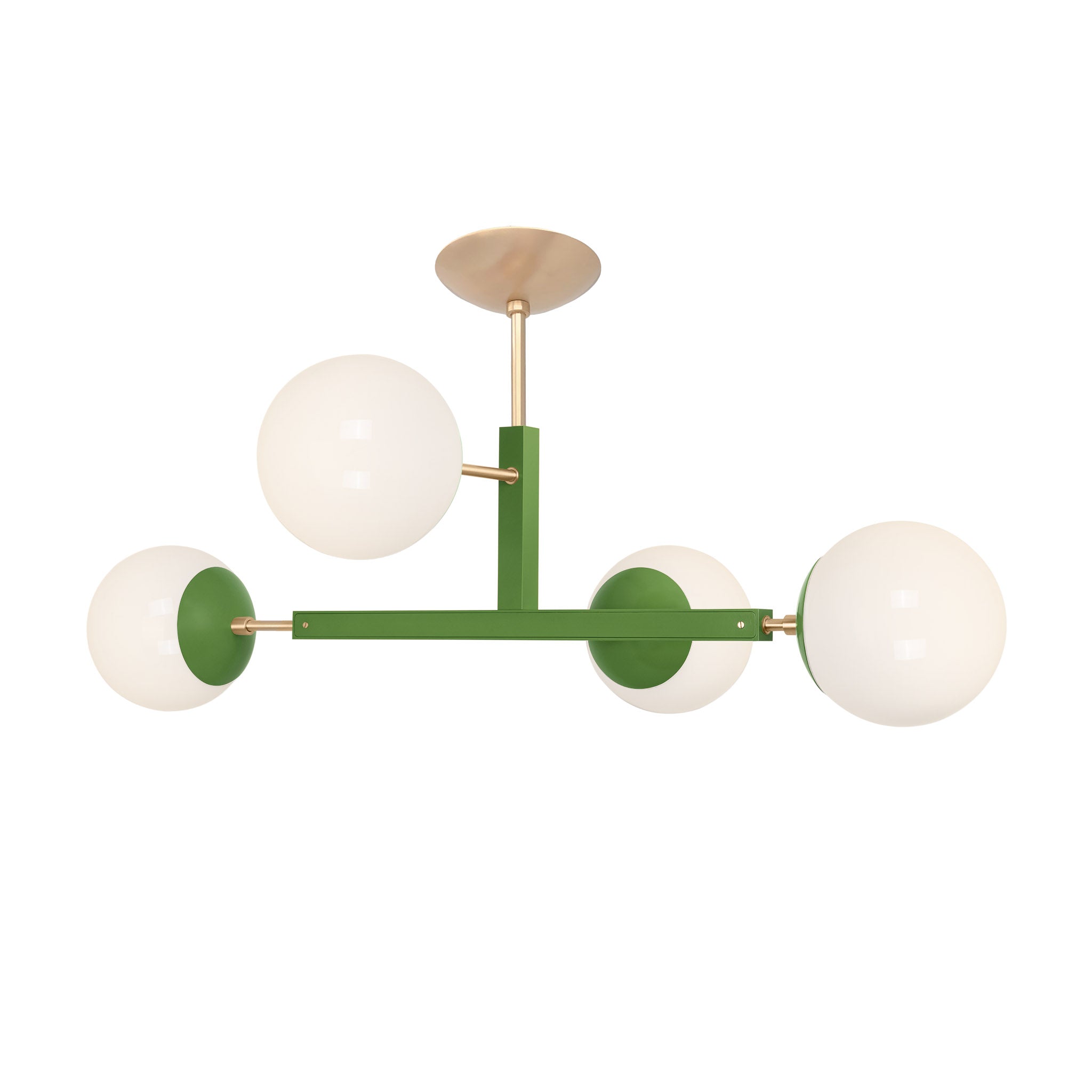 Brass and python green color Status flush mount Dutton Brown lighting