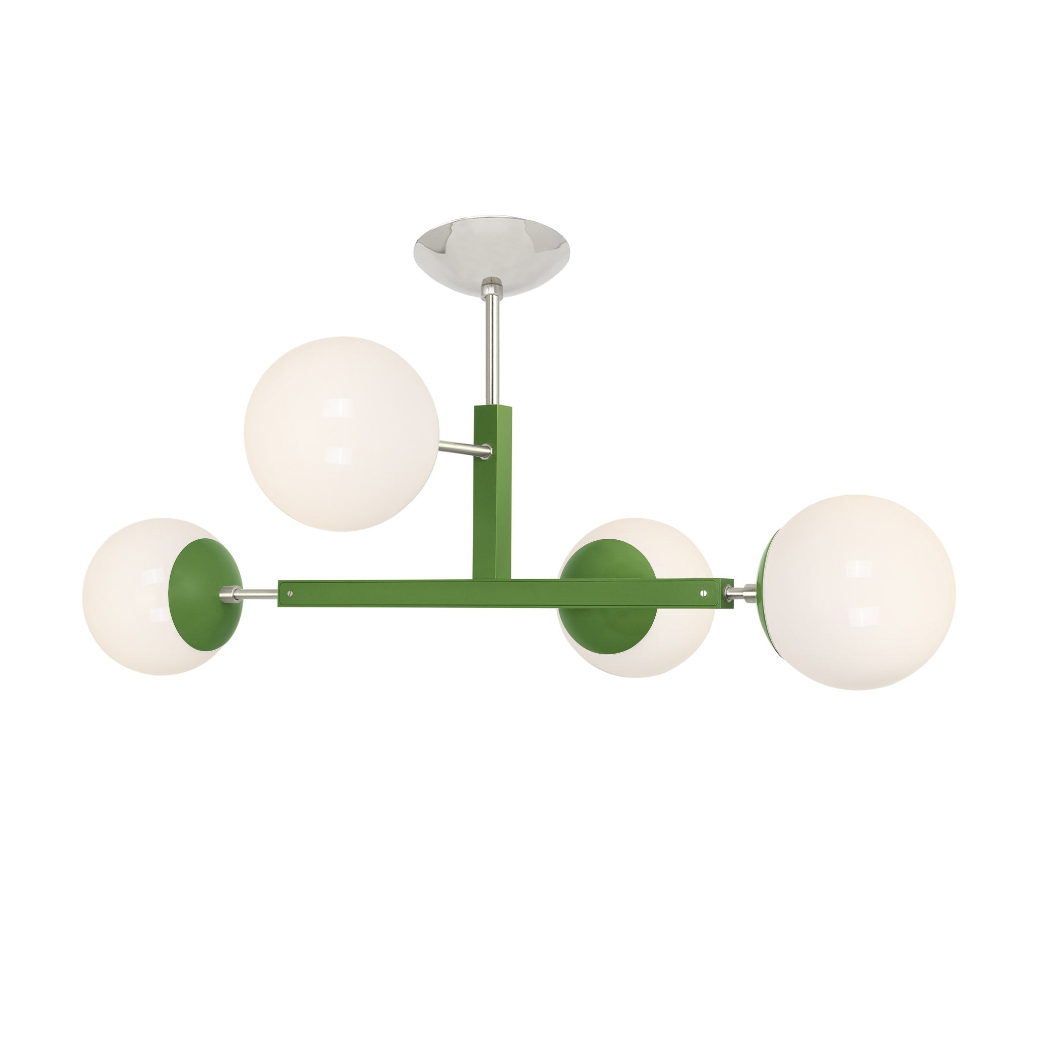 Nickel and lagoon color Status flush mount Dutton Brown lighting