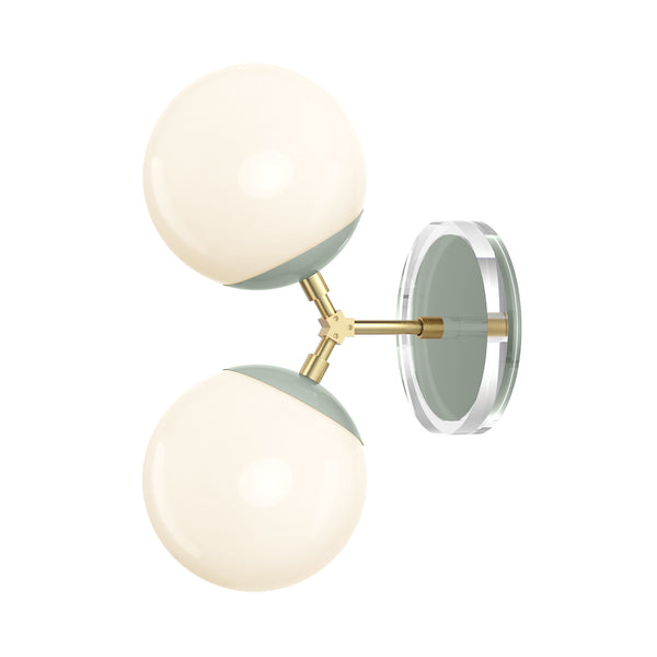 Brass and spa green color Visage sconce 6" Dutton Brown lighting