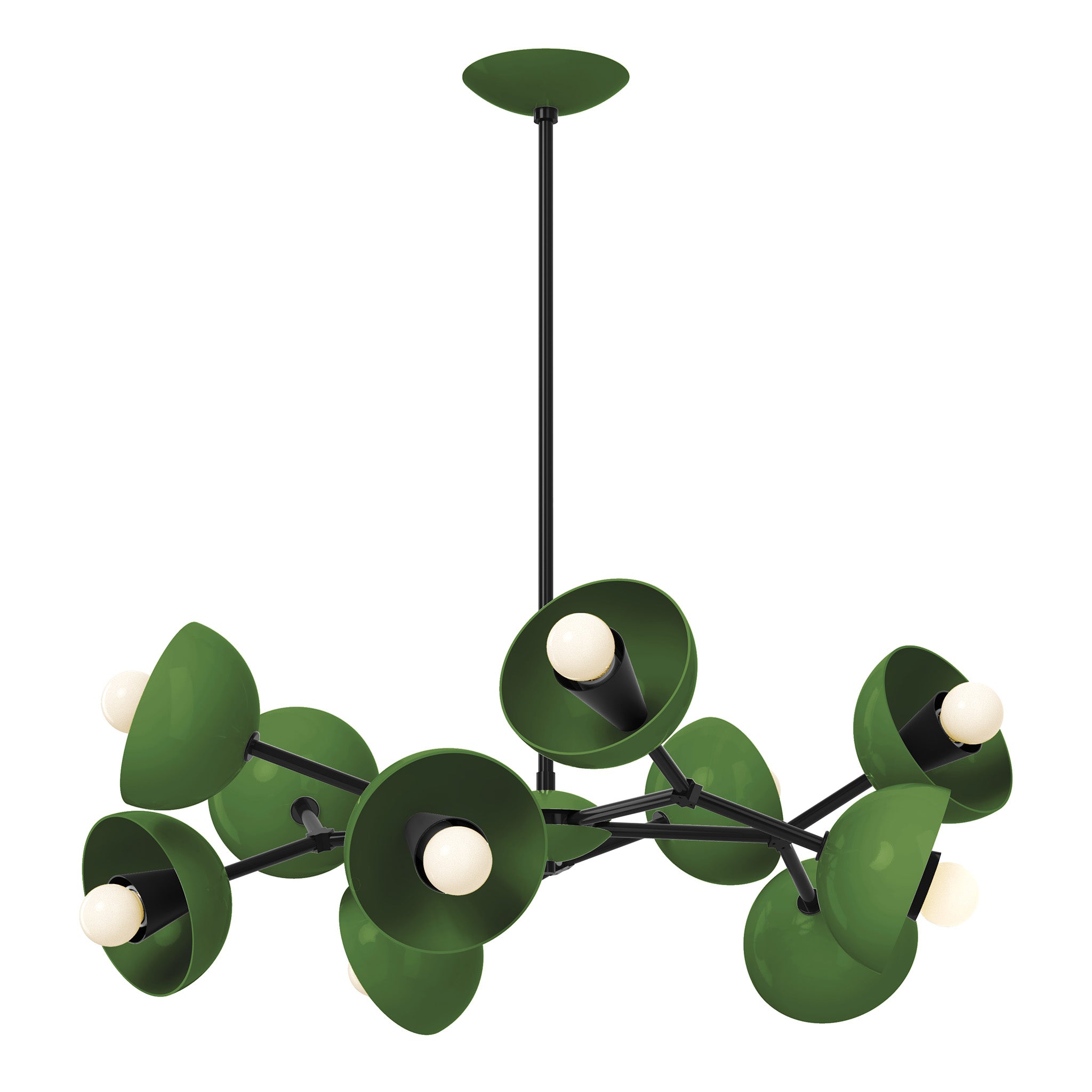 black python green color alegria chandelier 30" dutton brown lighting