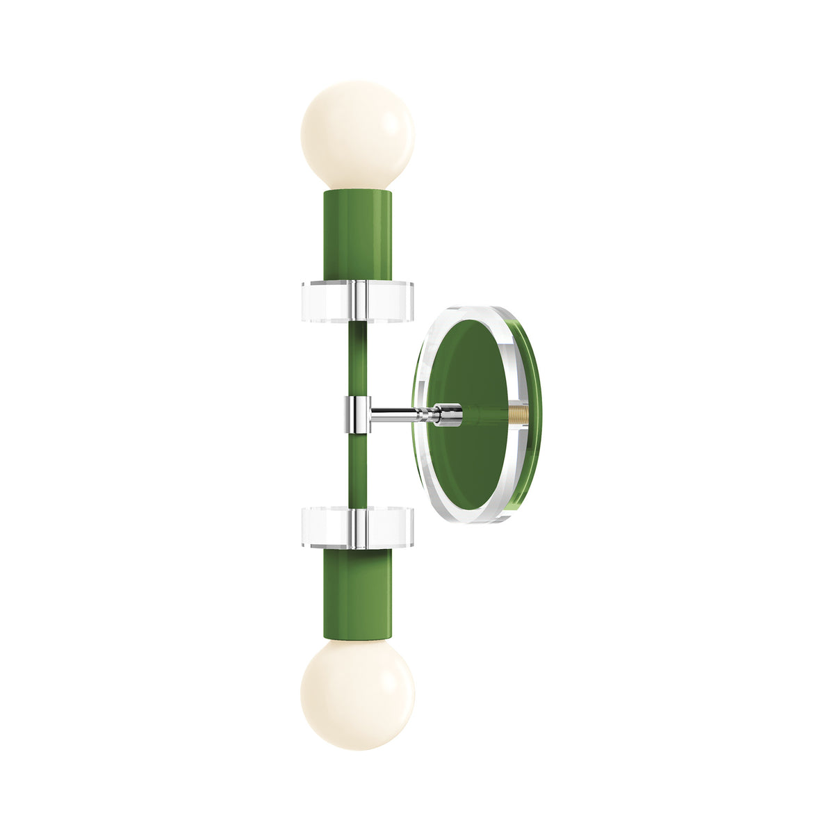 Nickel and Python green Bianca Acrylic Wall Sconce 12" Dutton Brown Lighting