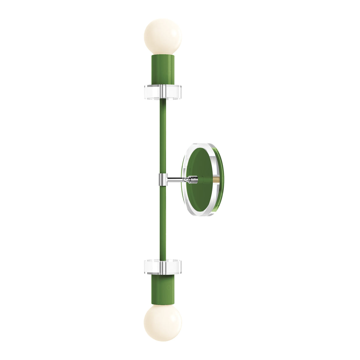 Nickel and Pyhton Green Bianca Acrylic Wall Sconce 20" Dutton Brown Lighting
