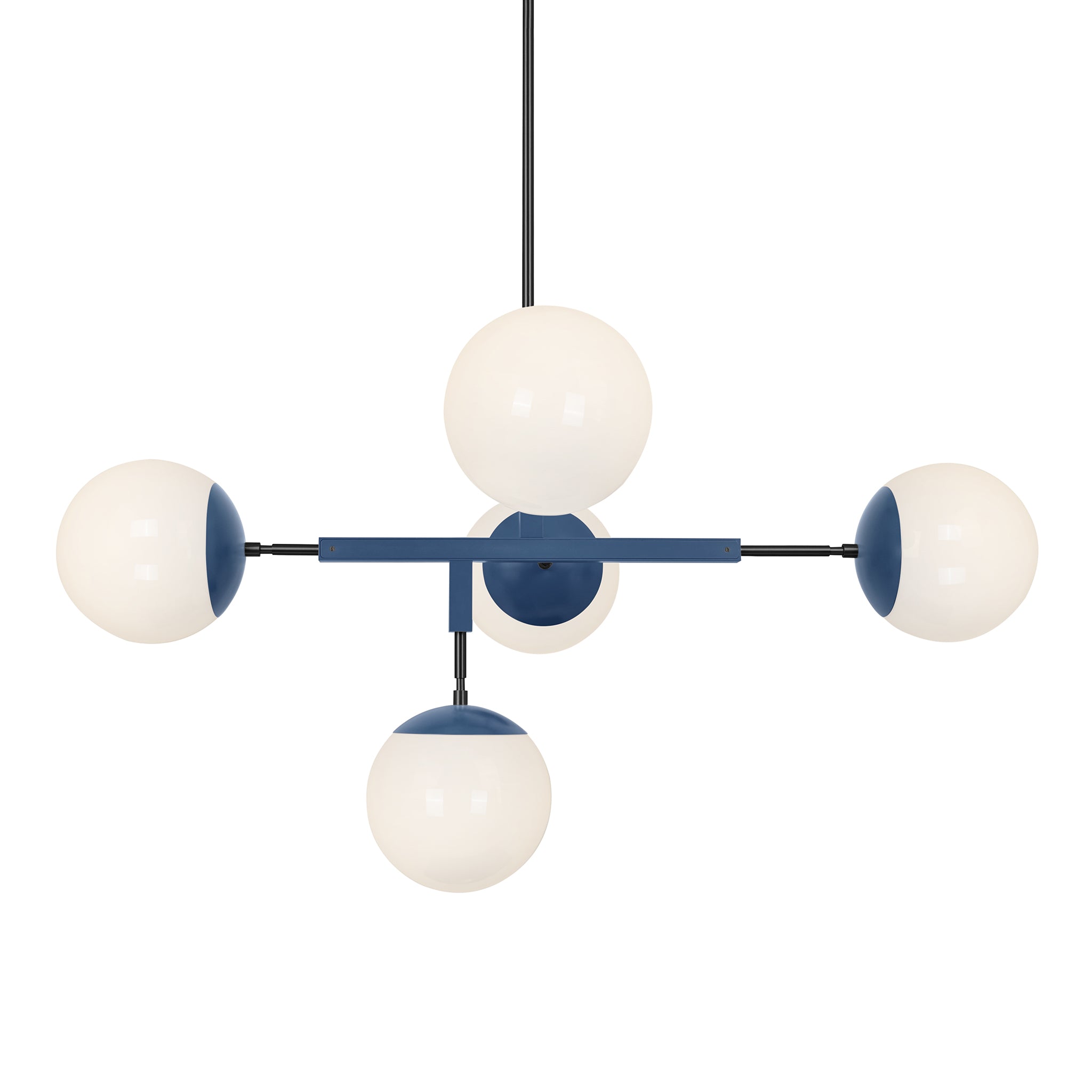 Black and lagoon color Big Prisma chandelier 42" Dutton Brown lighting