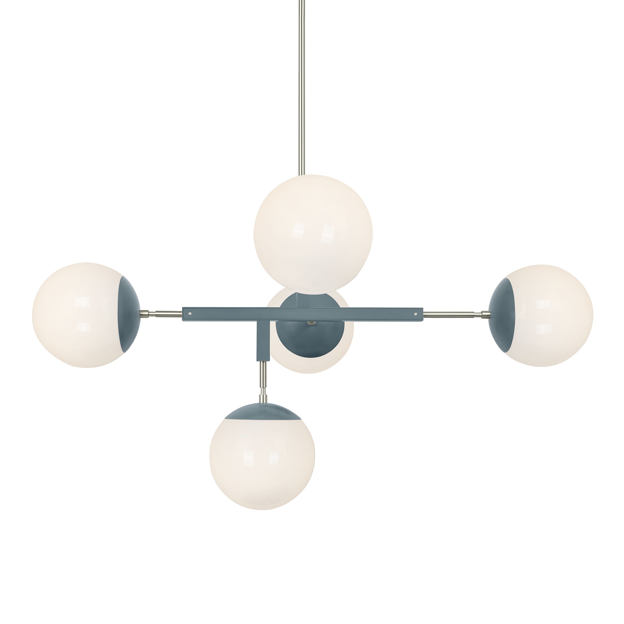 Nickel and python green color Big Prisma chandelier 42" Dutton Brown lighting