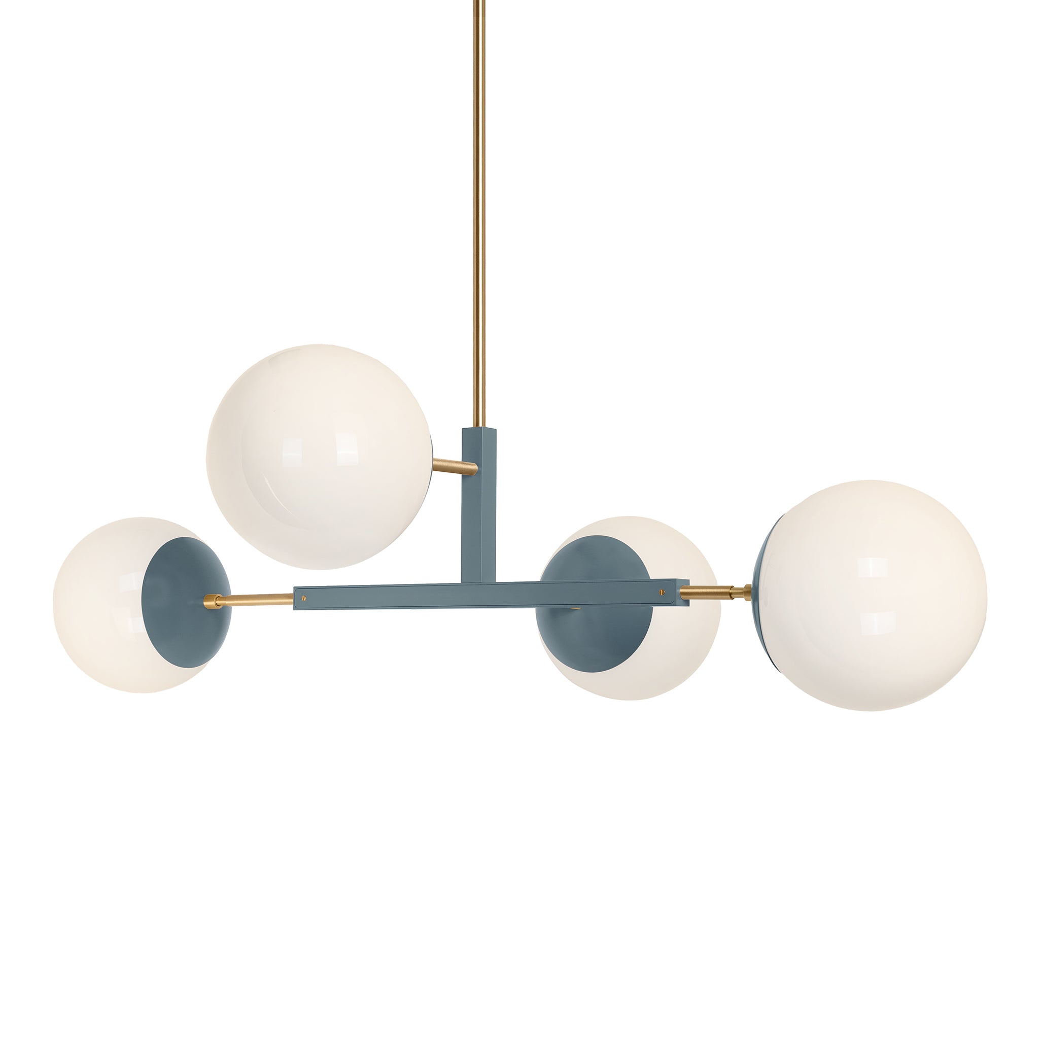 Brass and lagoon color Big Status chandelier 42" Dutton Brown lighting