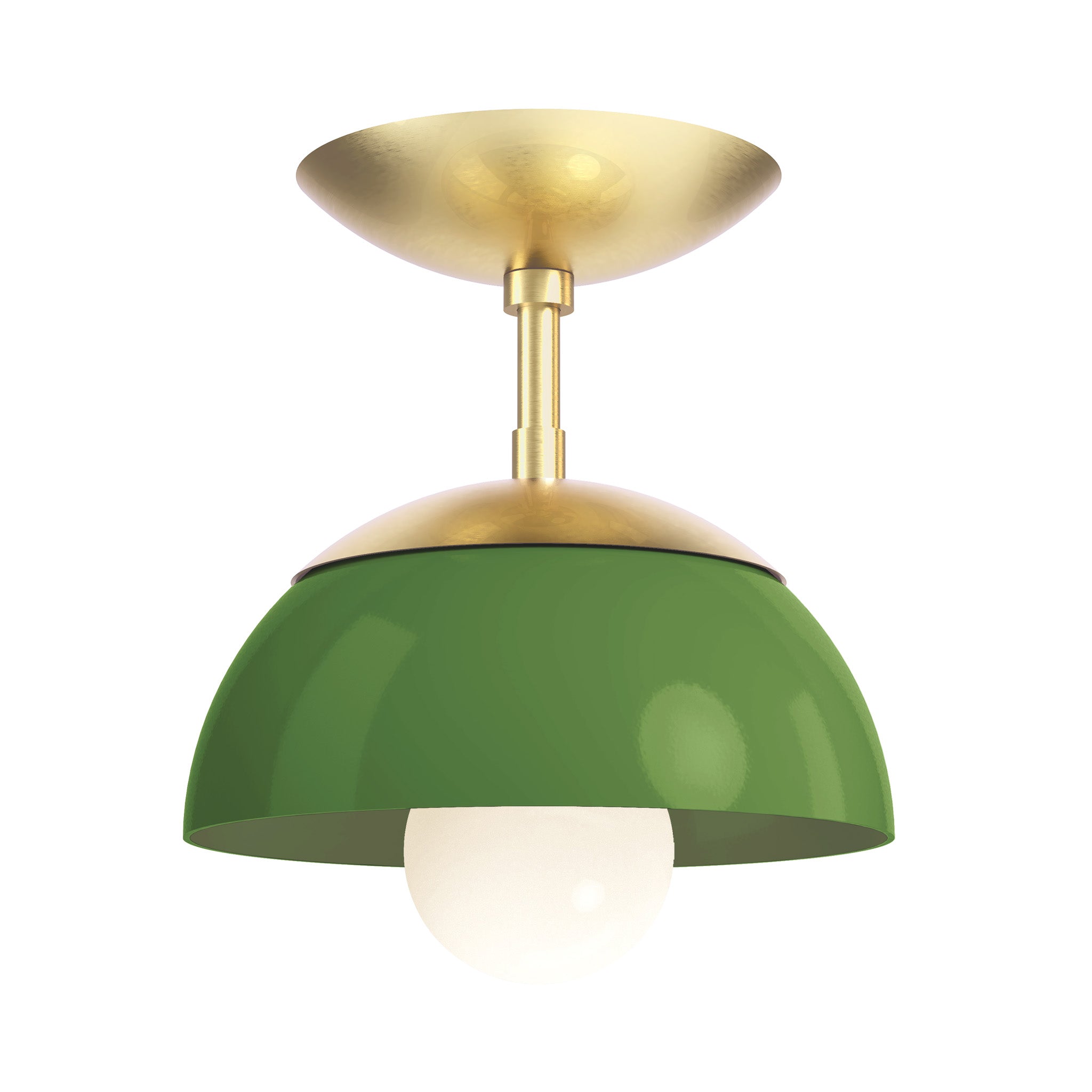 brass python green color cadbury flush mount 8" dutton brown lighting