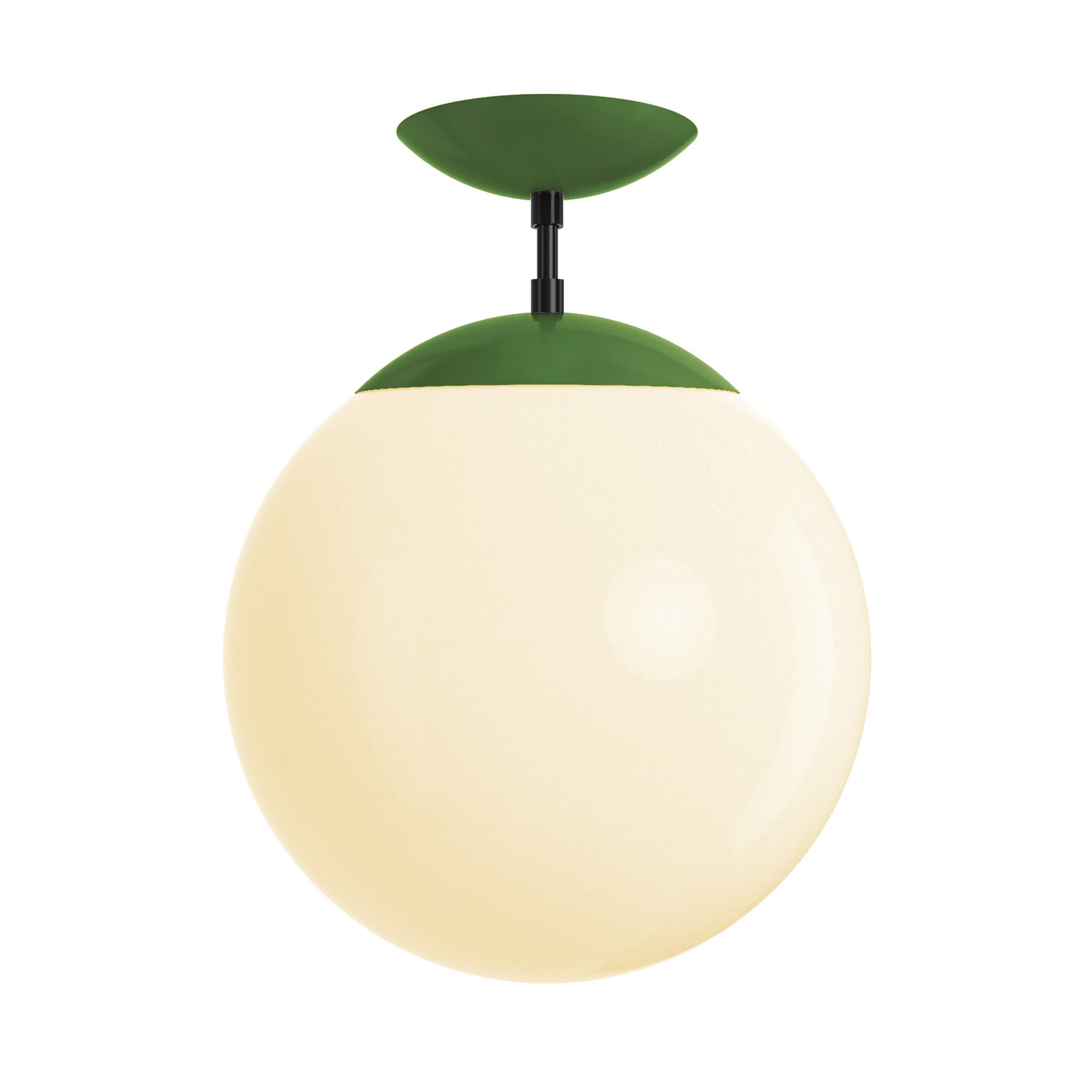 Black and python green cap white globe flush mount 12" dutton brown lighting