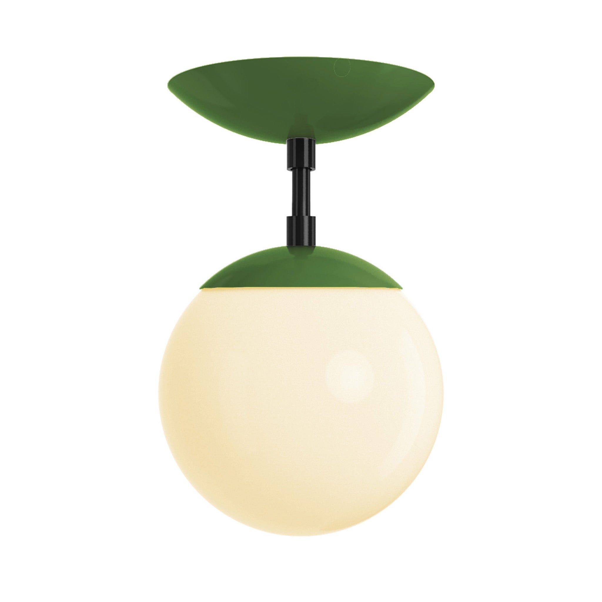 Black and python green cap globe flush mount 6" dutton brown lighting