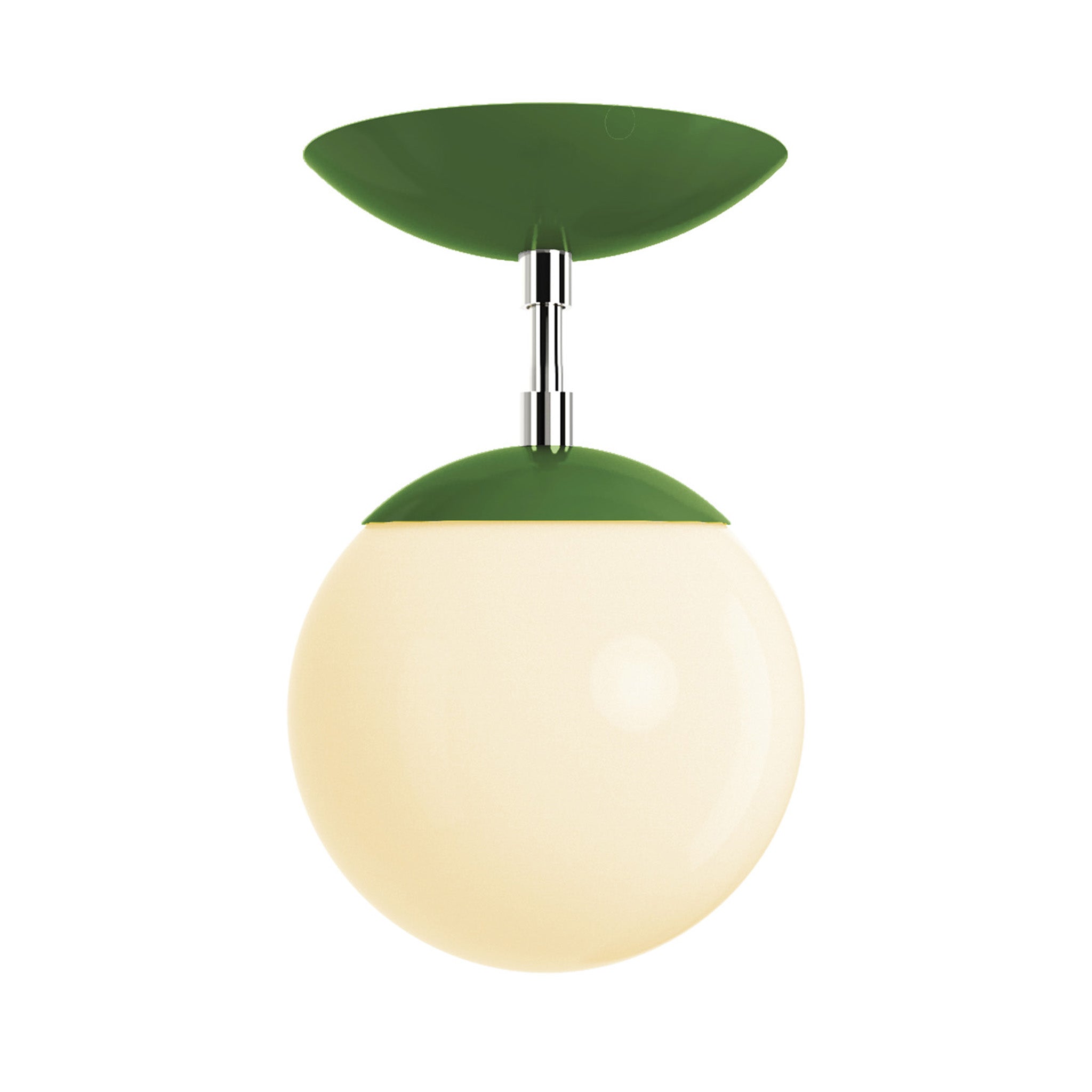 Polished nickel and python green cap globe flush mount 6" dutton brown lighting