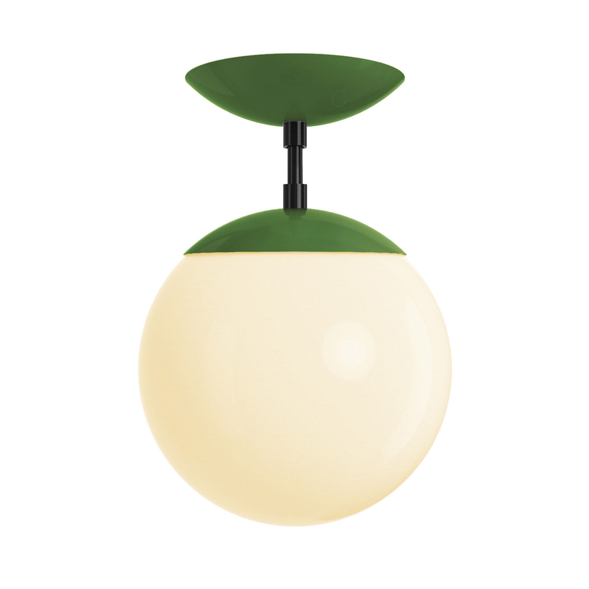 Black and python green cap globe flush mount 8" dutton brown lighting