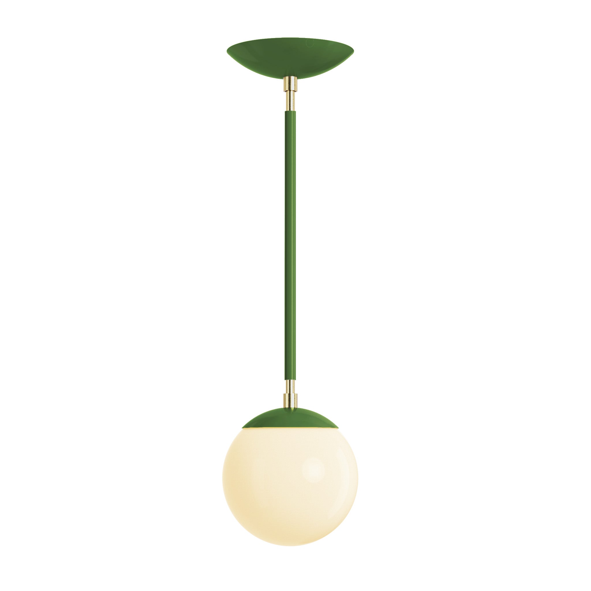 Brass and python green cap globe pendant 6" Dutton Brown lighting