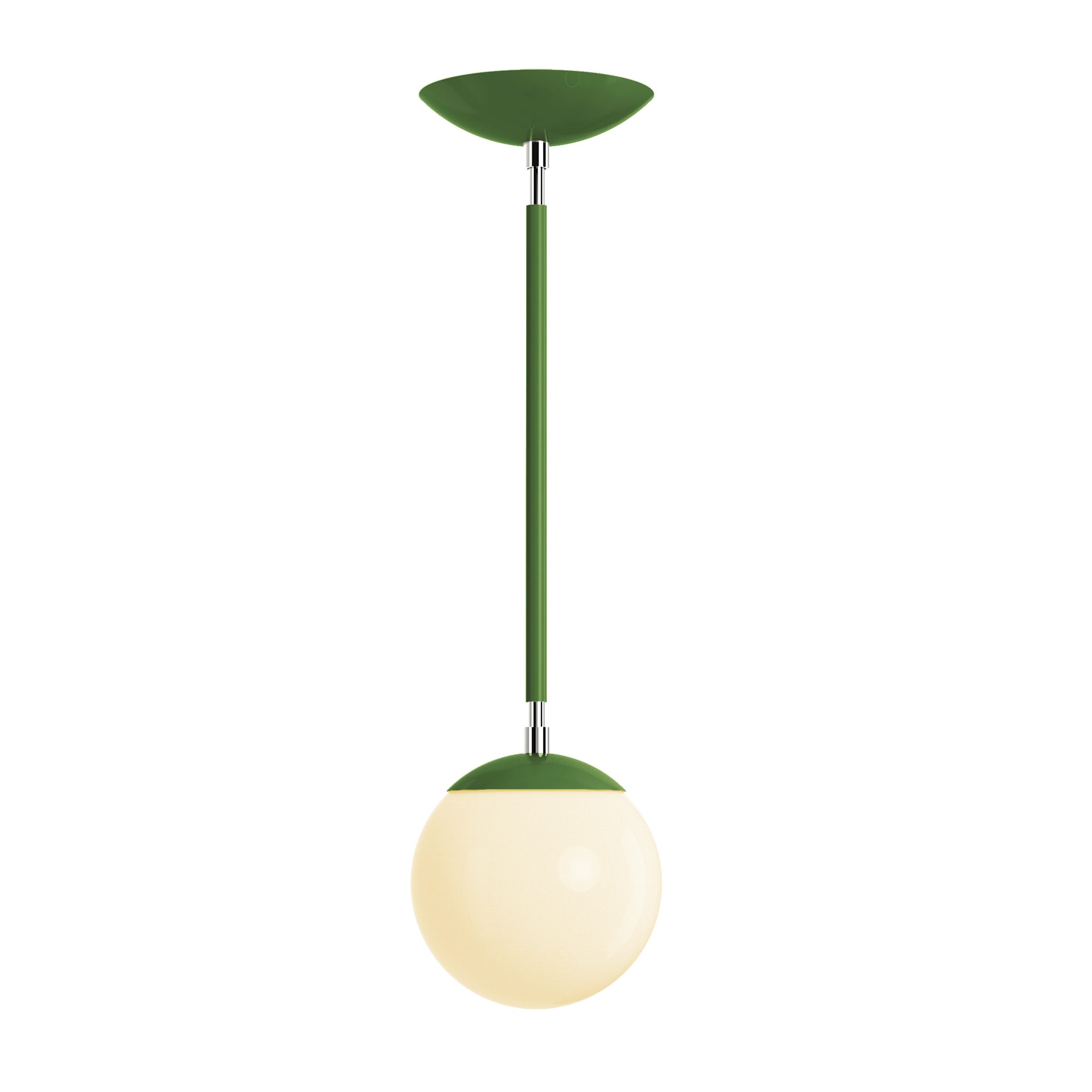 Polished Nickel and python green cap globe pendant 6" Dutton Brown lighting