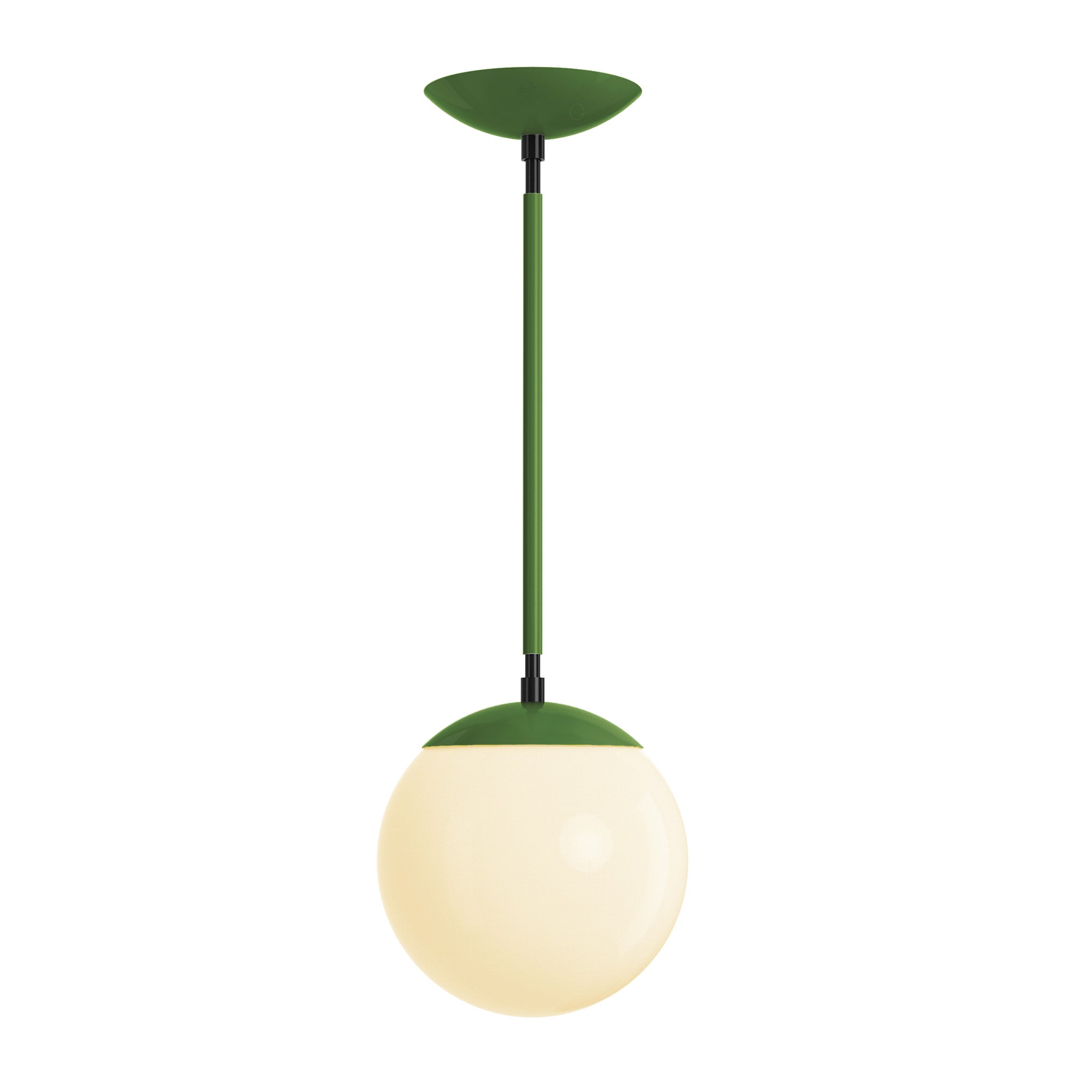 Black and python green cap globe pendant 8" dutton brown lighting