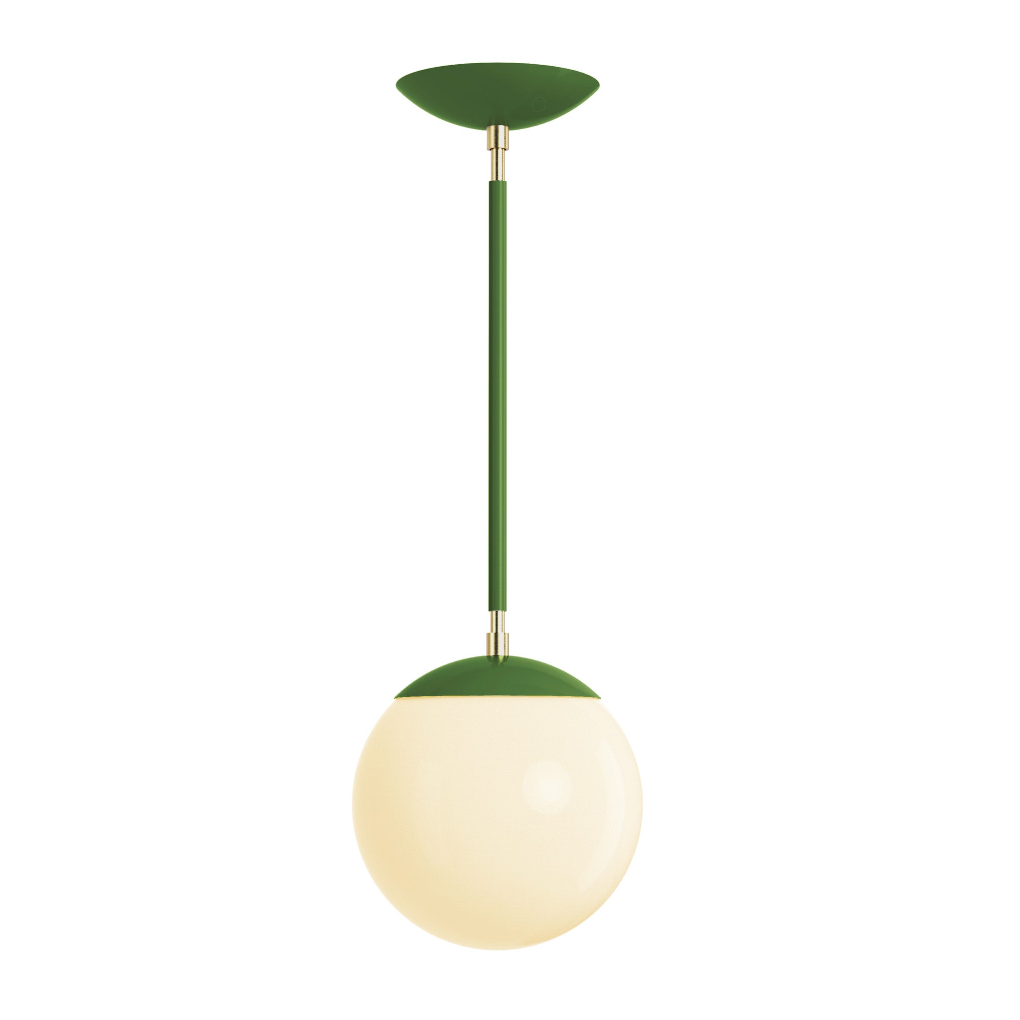 Brass and python green cap globe pendant 8" dutton brown lighting