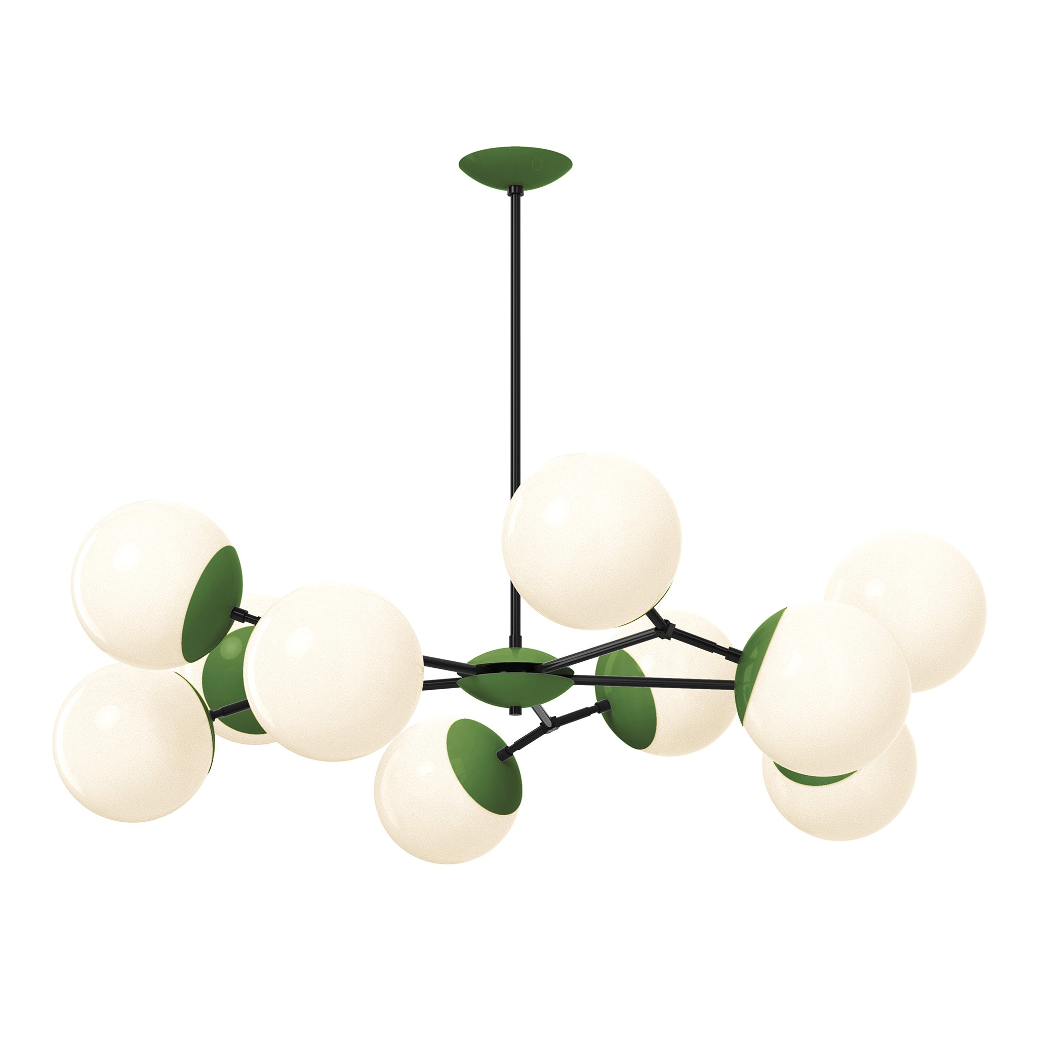black python green color crown chandelier 46" dutton brown lighting