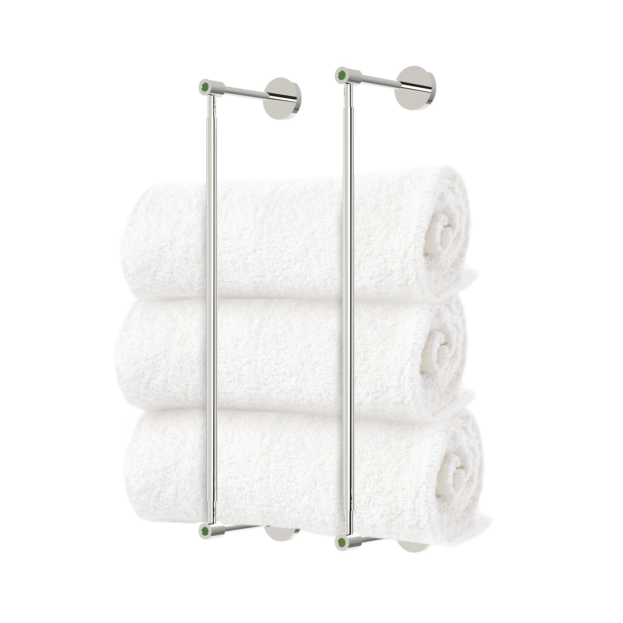 Nickel and python green head towel rack 18 inch dutton brown hardware