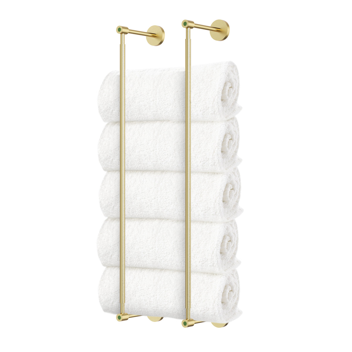 Brass and python green head towel rack 24 inch dutton brown hardware