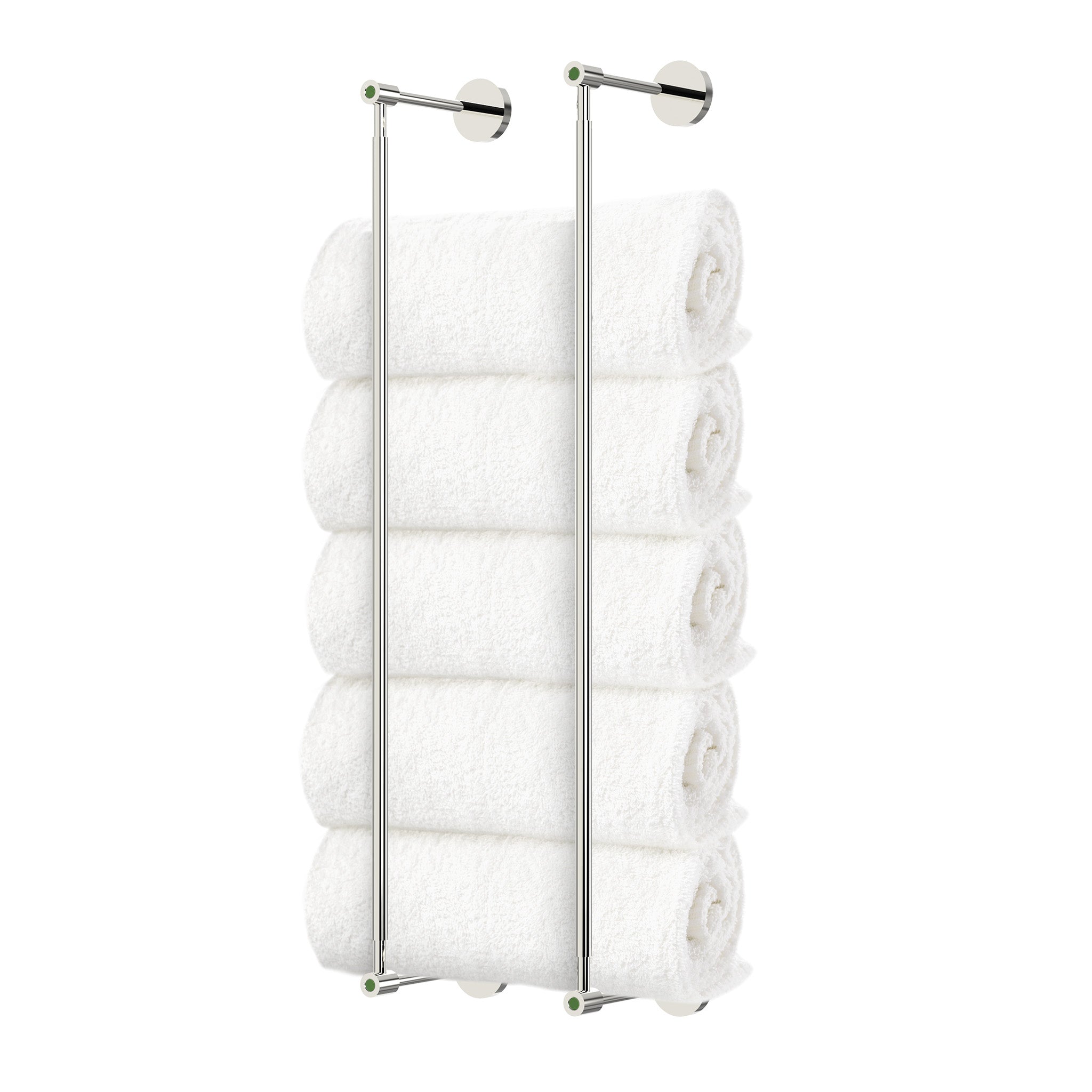 Nickel and python green head towel rack 24 inch dutton brown hardware