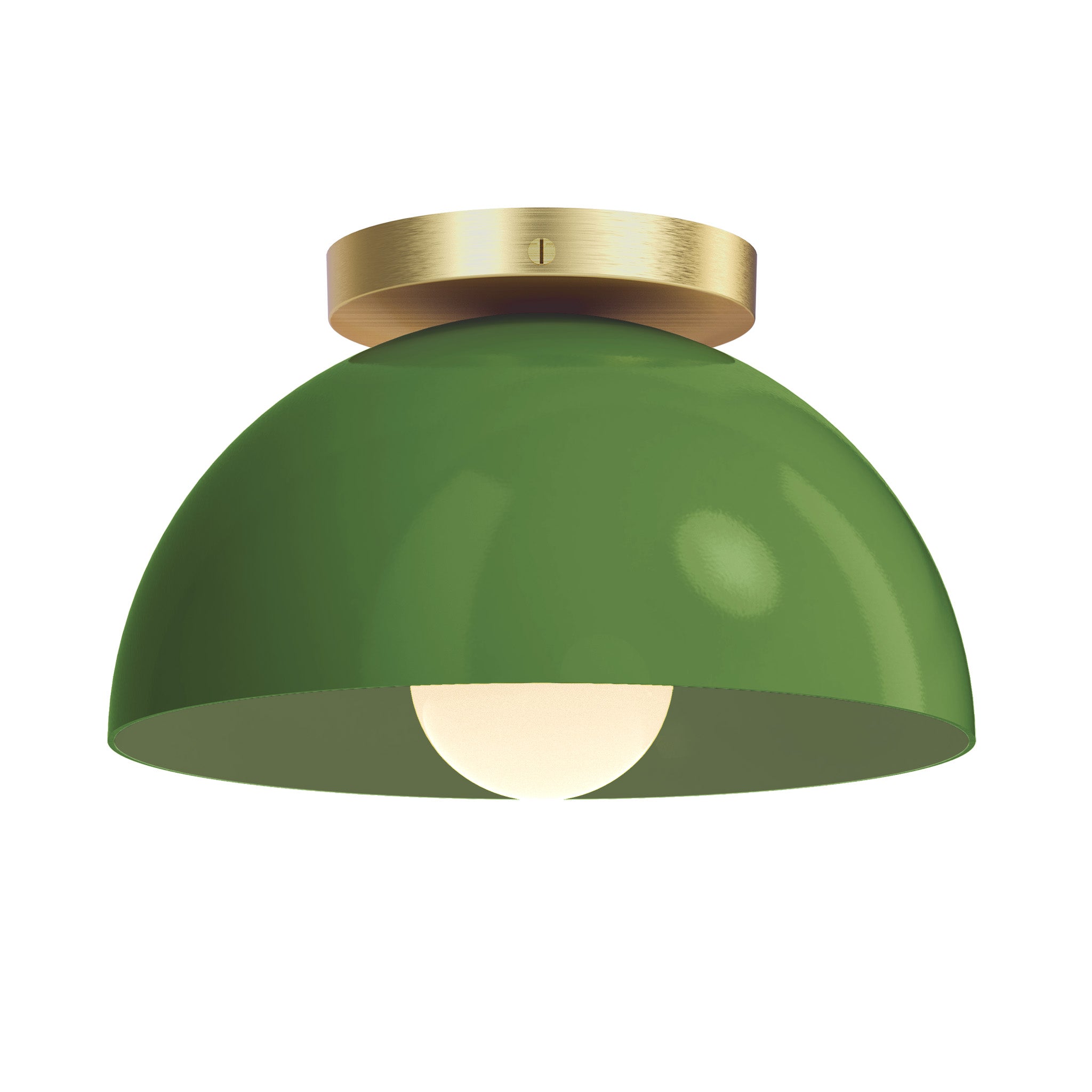 Brass and python green color Hemi flush mount 10" Dutton Brown lighting