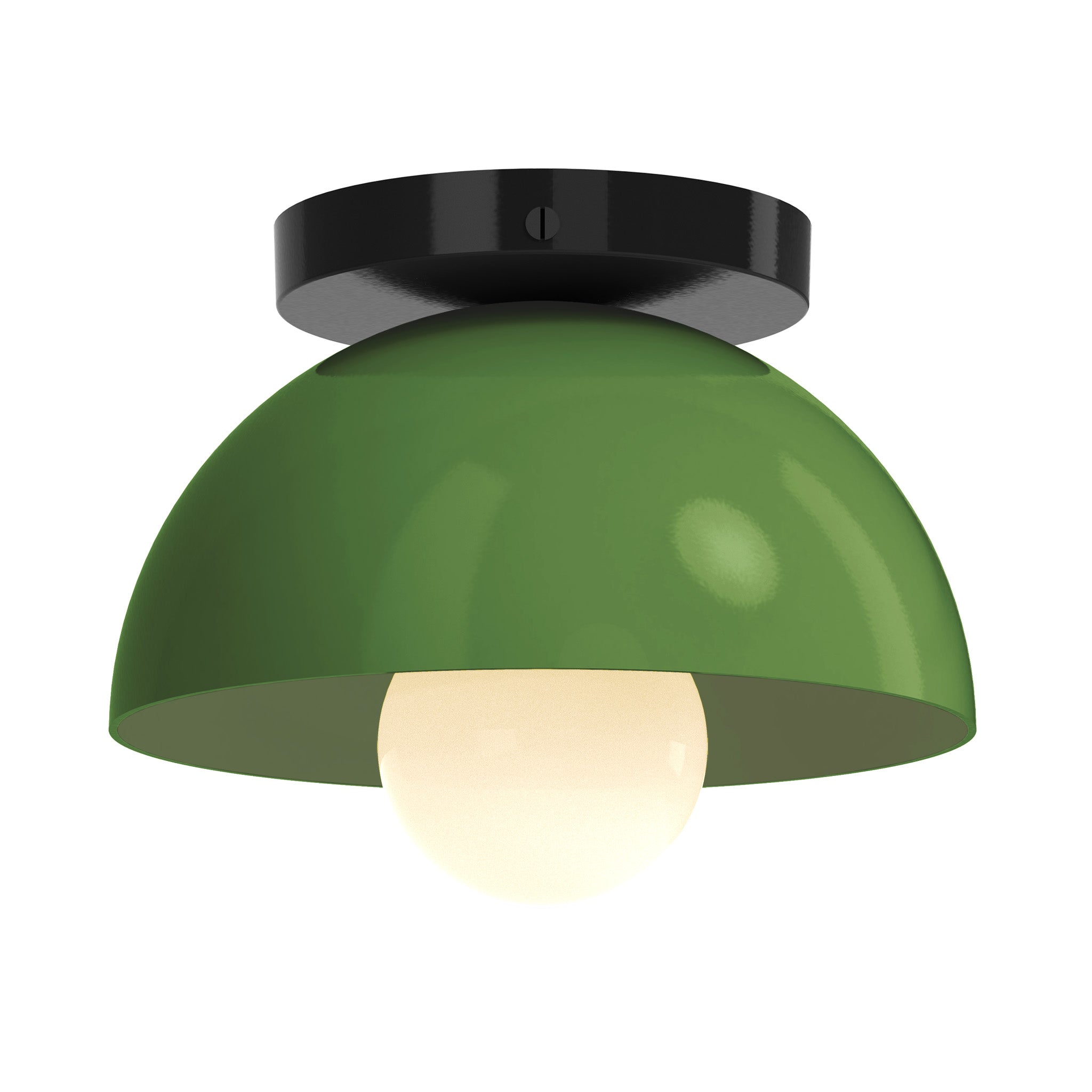 Black and python green color Hemi flush mount 8" Dutton Brown lighting