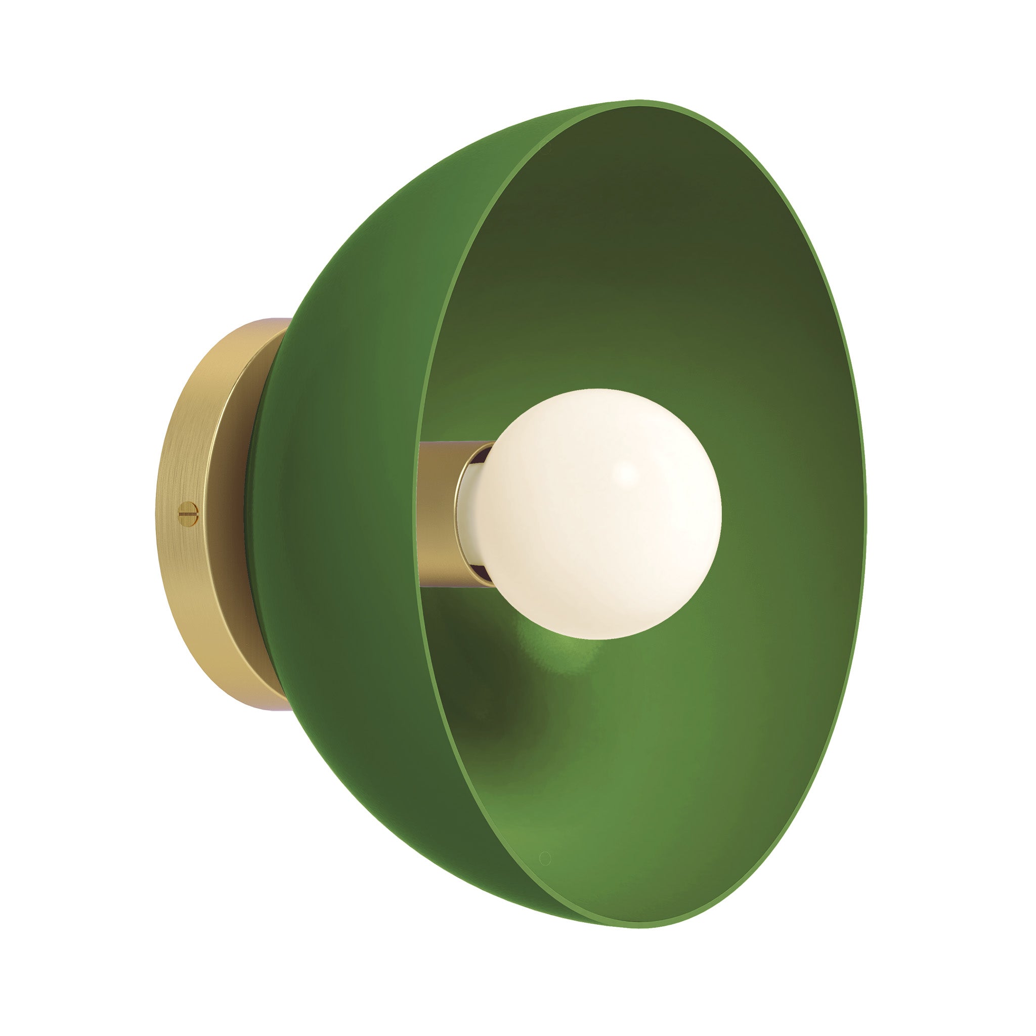 Brass and python green color hemi dome sconce 10" Dutton Brown lighting