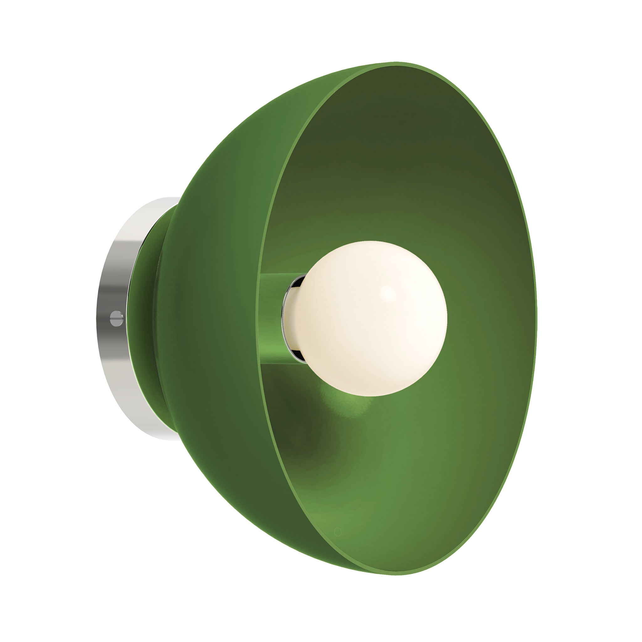 Nickel and lagoon color hemi dome sconce 10" Dutton Brown lighting