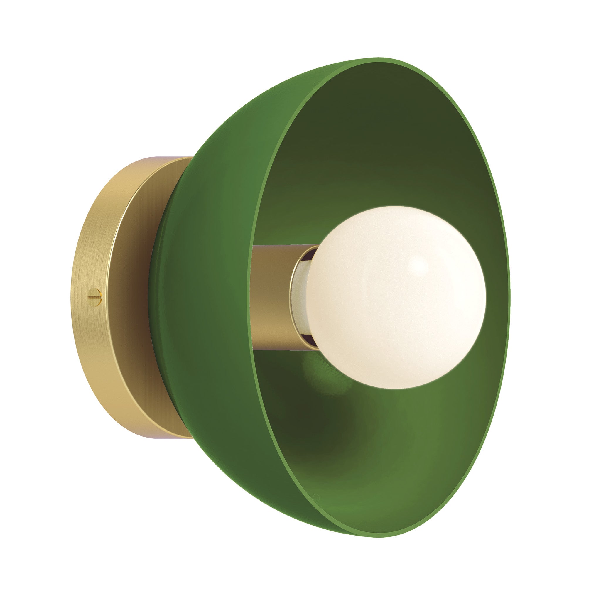 Brass and python green color Hemi sconce 8" Dutton Brown lighting