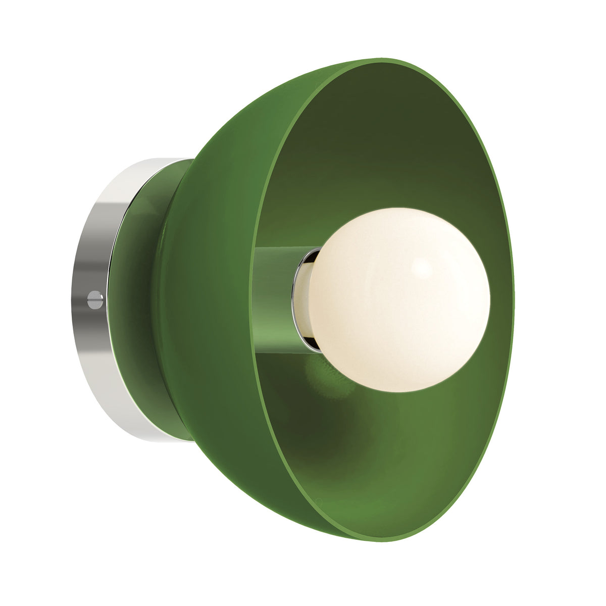 Nickel and python green color Hemi sconce 8" Dutton Brown lighting