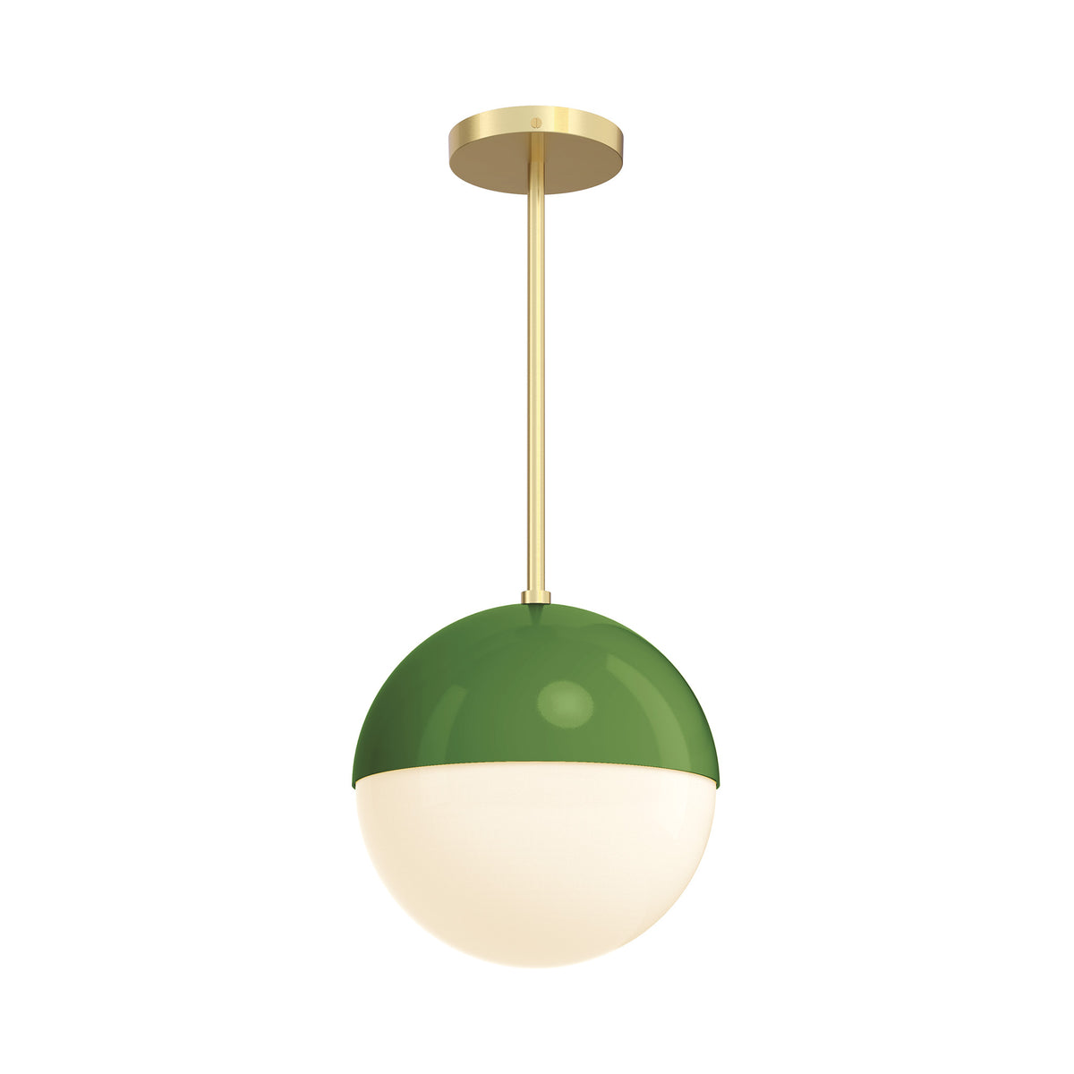 brass and python green lure globe pendant 10 inch dutton brown lighting