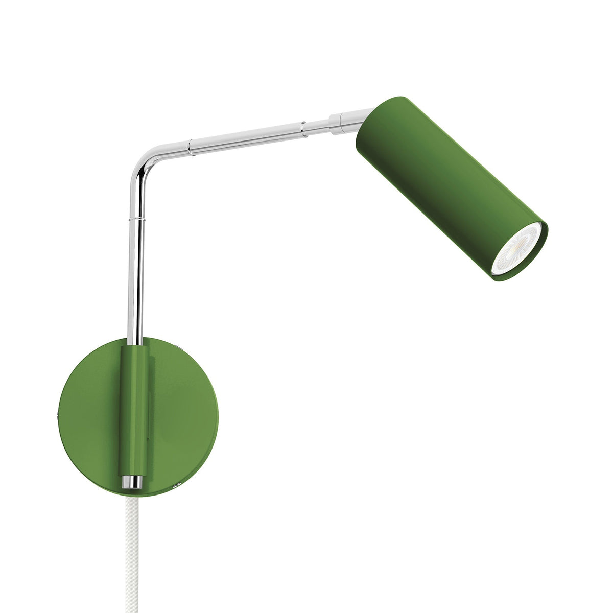 nickel python green color reader swing arm plug-in sconce - 9" arm dutton brown lighting