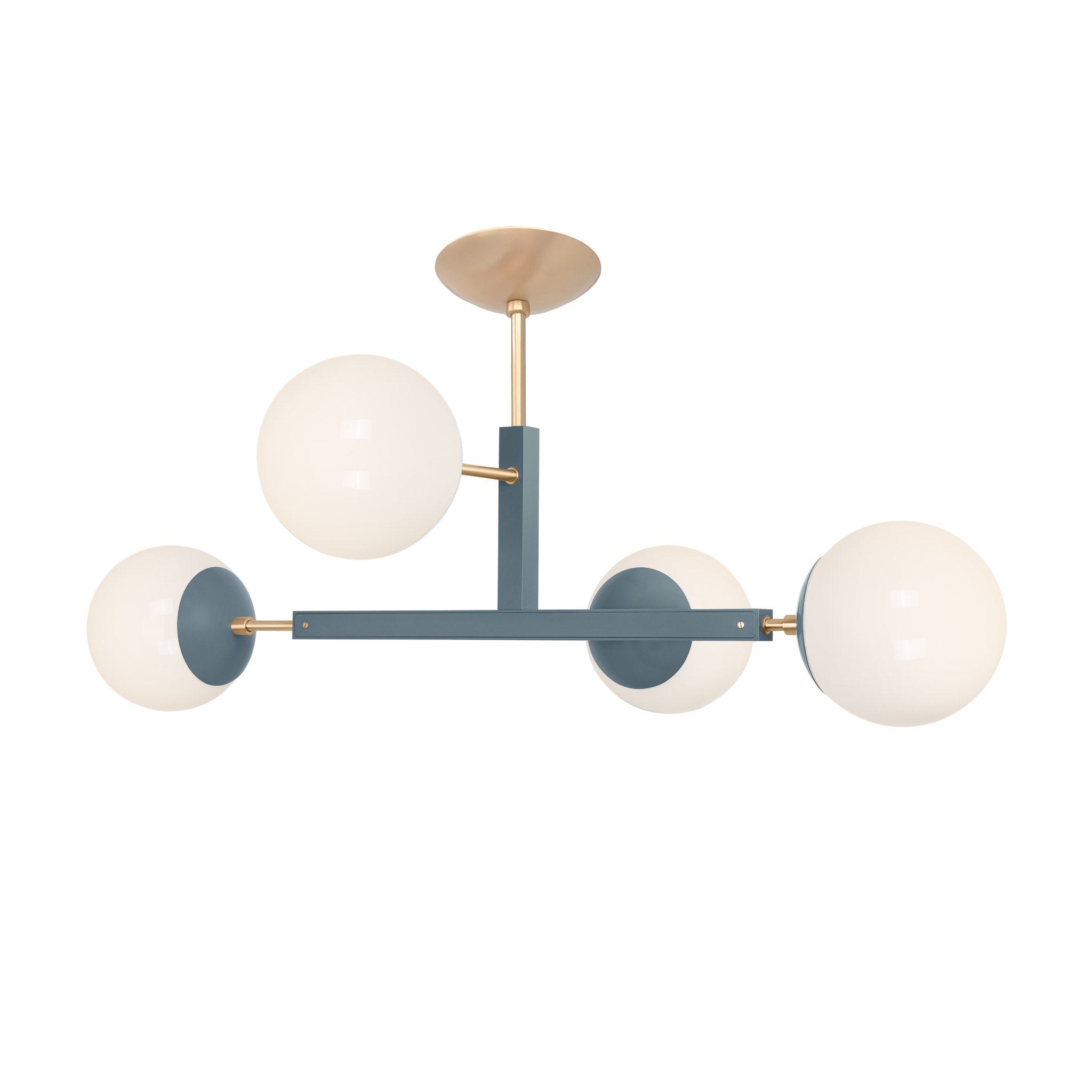 Brass and lagoon color Status flush mount Dutton Brown lighting