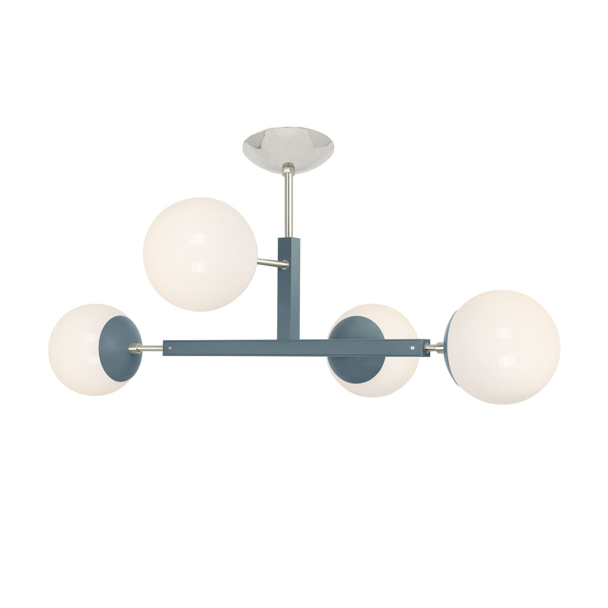 Nickel and lagoon color Status flush mount Dutton Brown lighting