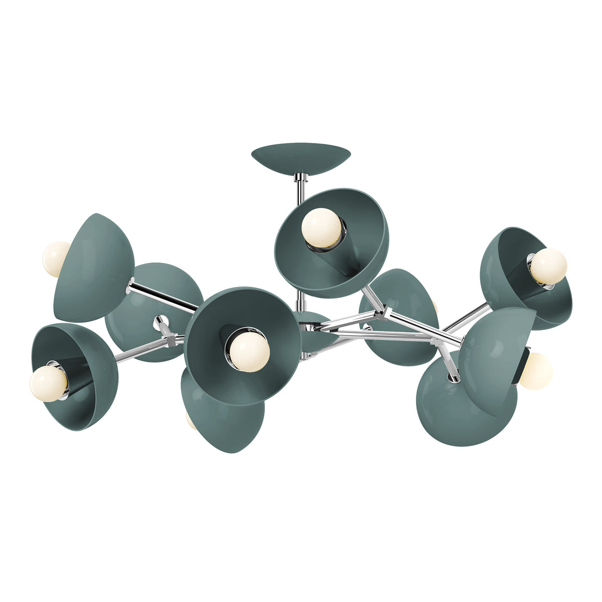 nickel and lagoon color Alegria flush mount 30" Dutton Brown lighting