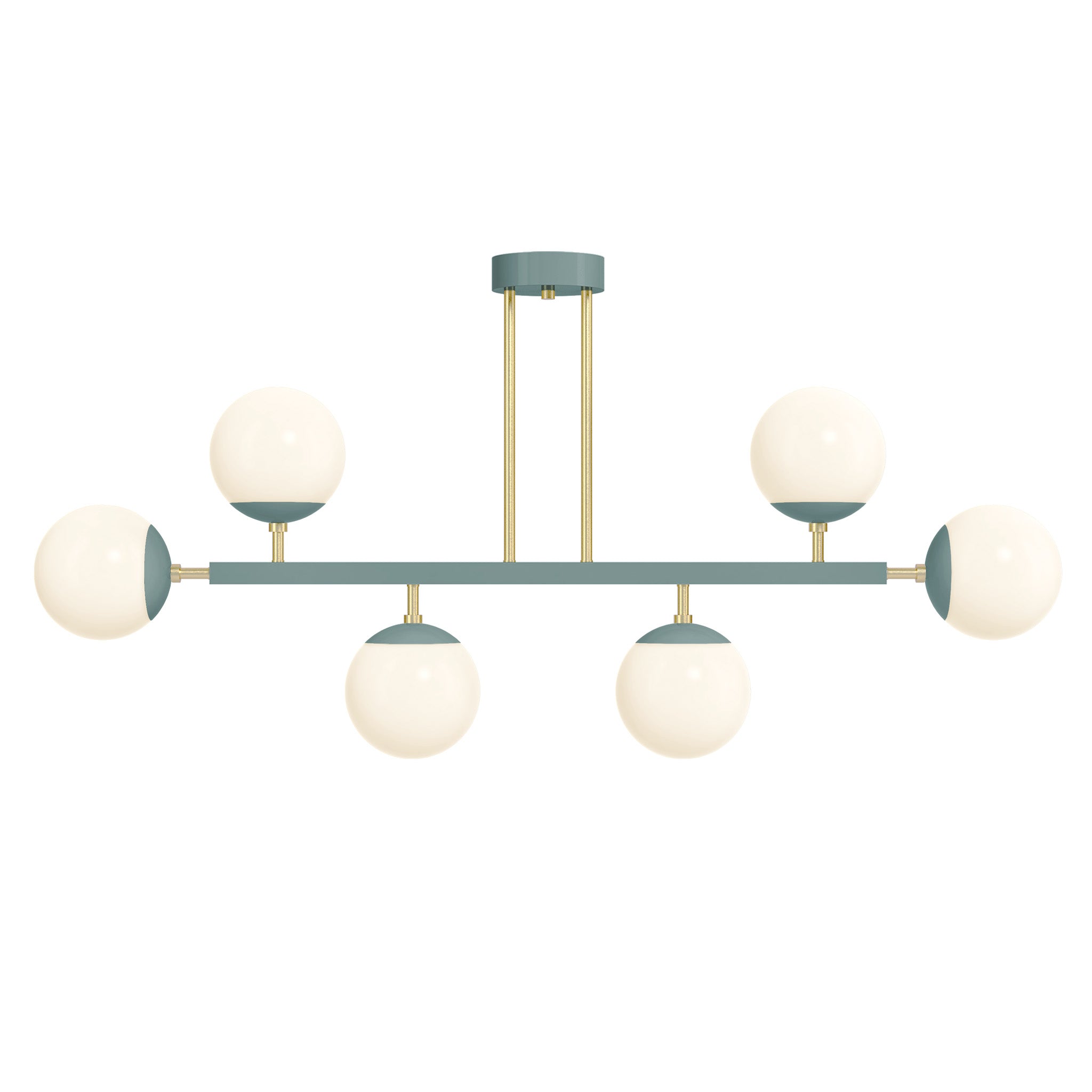 brass and lagoon Color Axia Globe Chandelier 46" Dutton Brown lighting