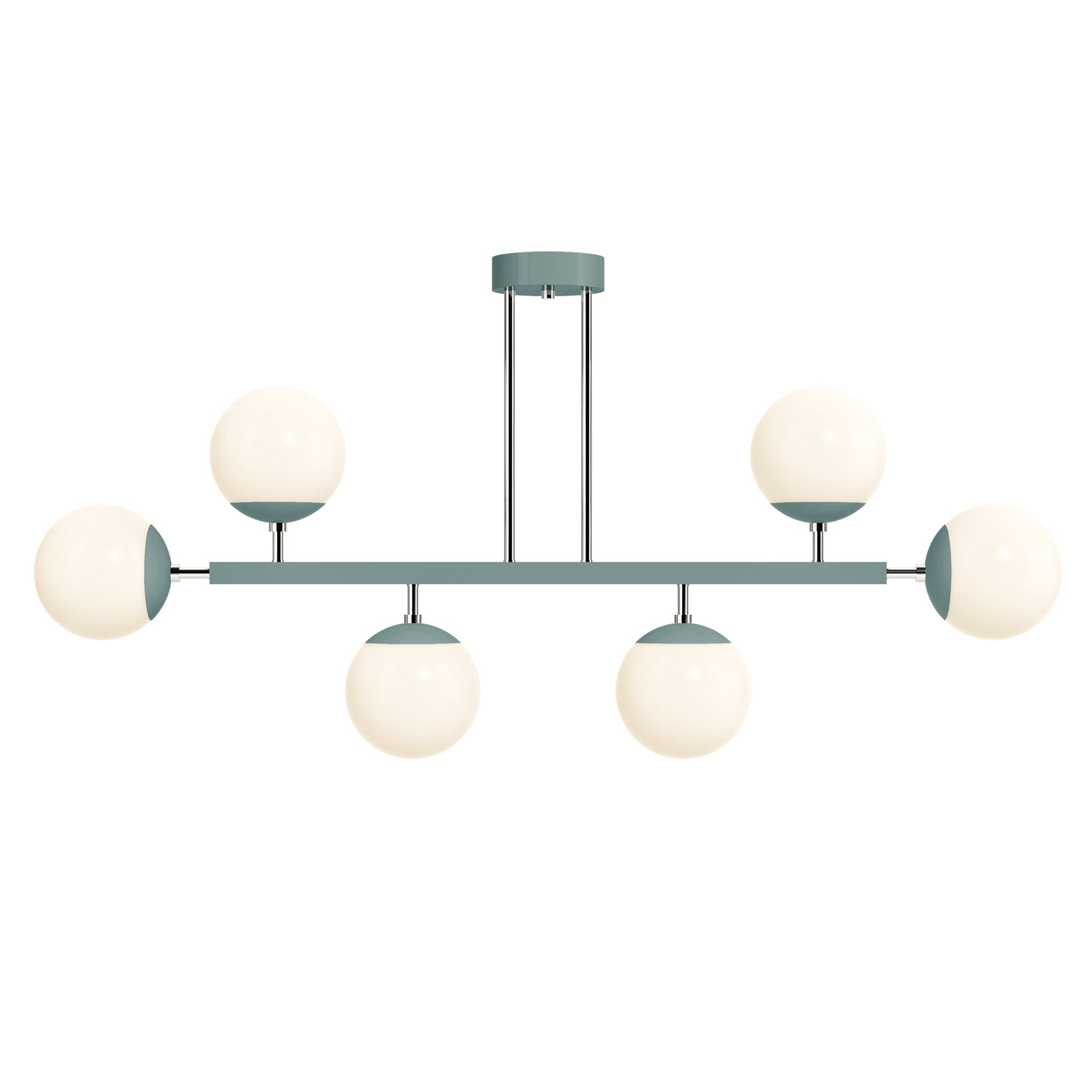 nickel and lagoon Color Axia Globe Chandelier 46" Dutton Brown lighting