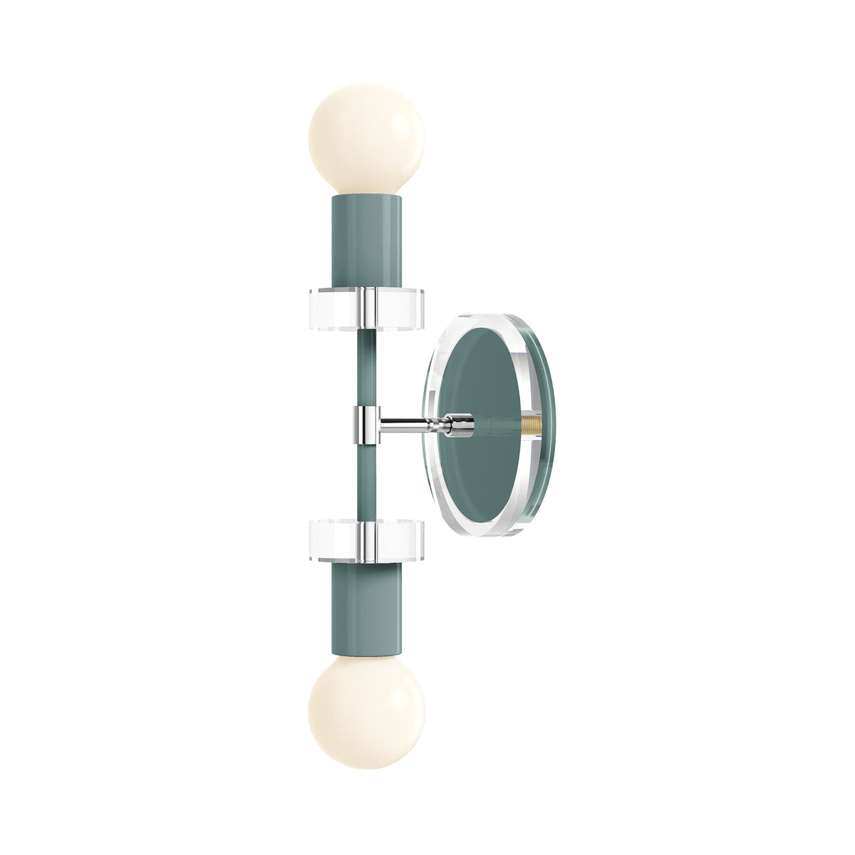 Nickel and Lagoon Bianca Acrylic Wall Sconce 12" Dutton Brown Lighting