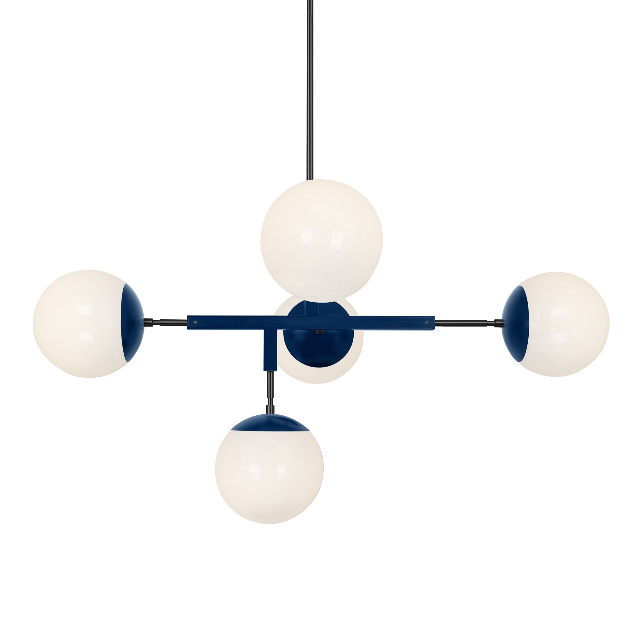 Black and cobalt color Big Prisma chandelier 42" Dutton Brown lighting