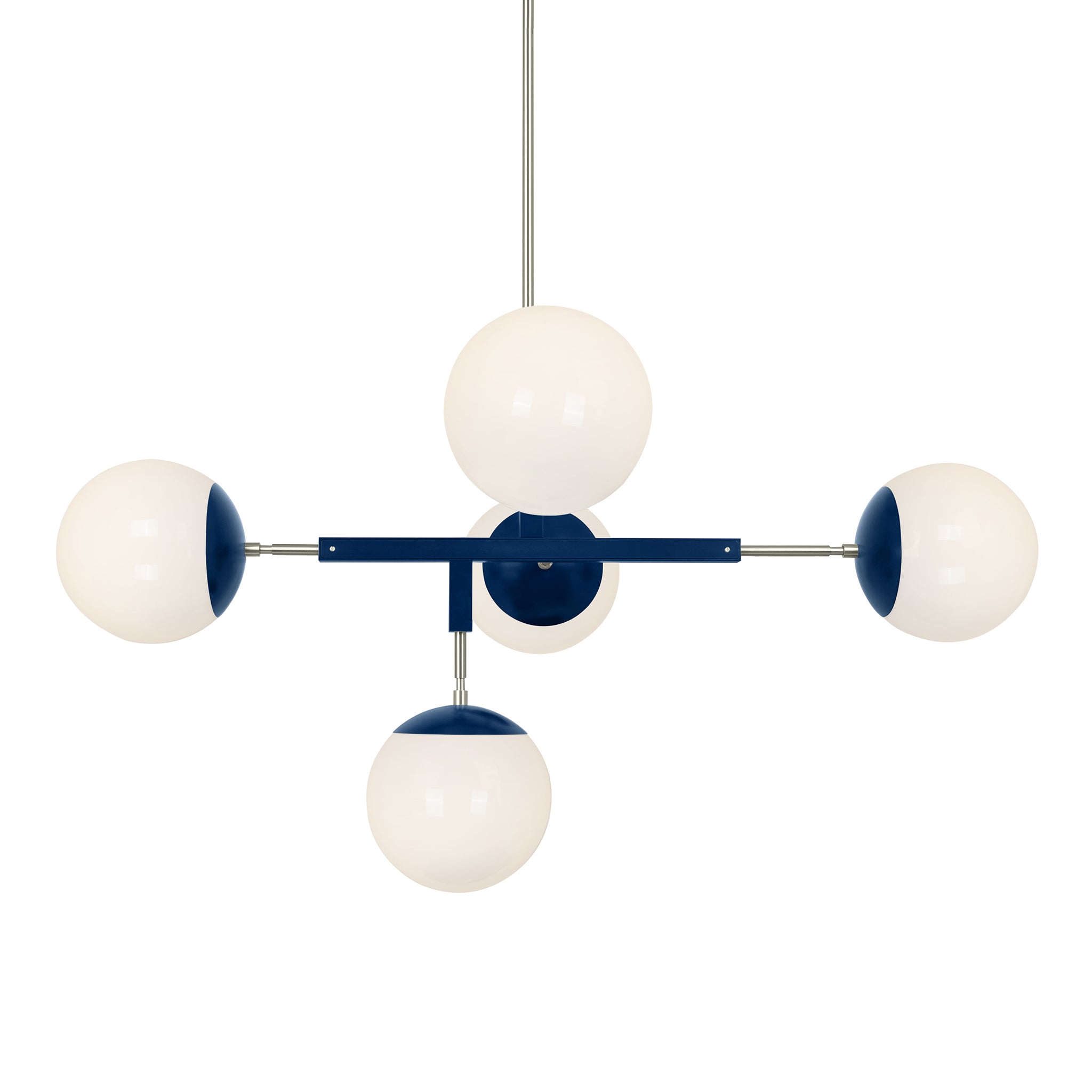 Nickel and cobalt color Big Prisma chandelier 42" Dutton Brown lighting