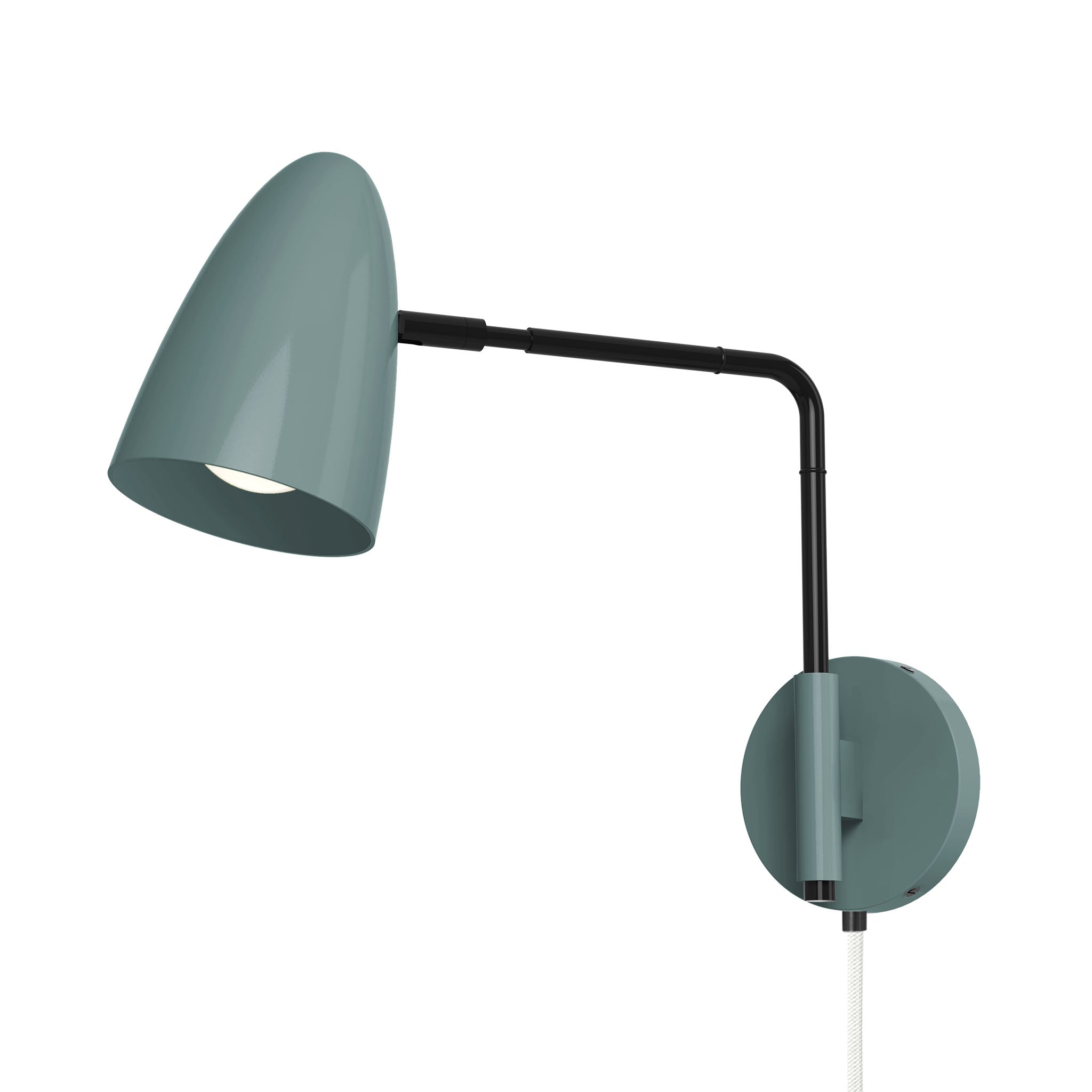 black lagoon color boom swing arm plug-in sconce 9" arm dutton brown lighting