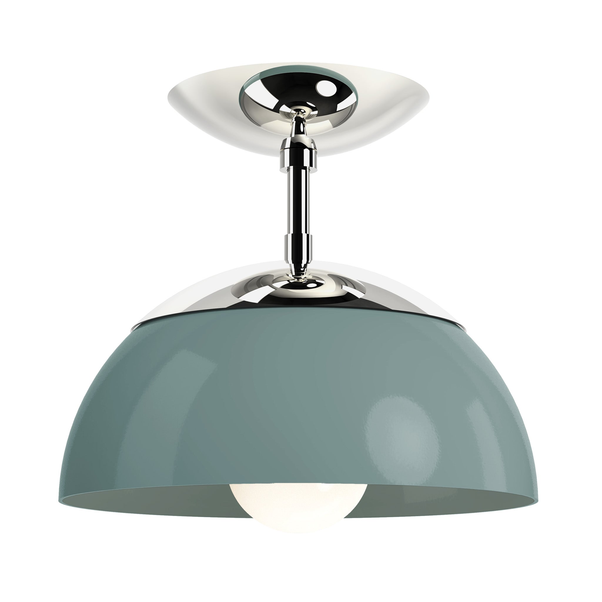 nickel lagoon color cadbury flush mount 10" dutton brown lighting
