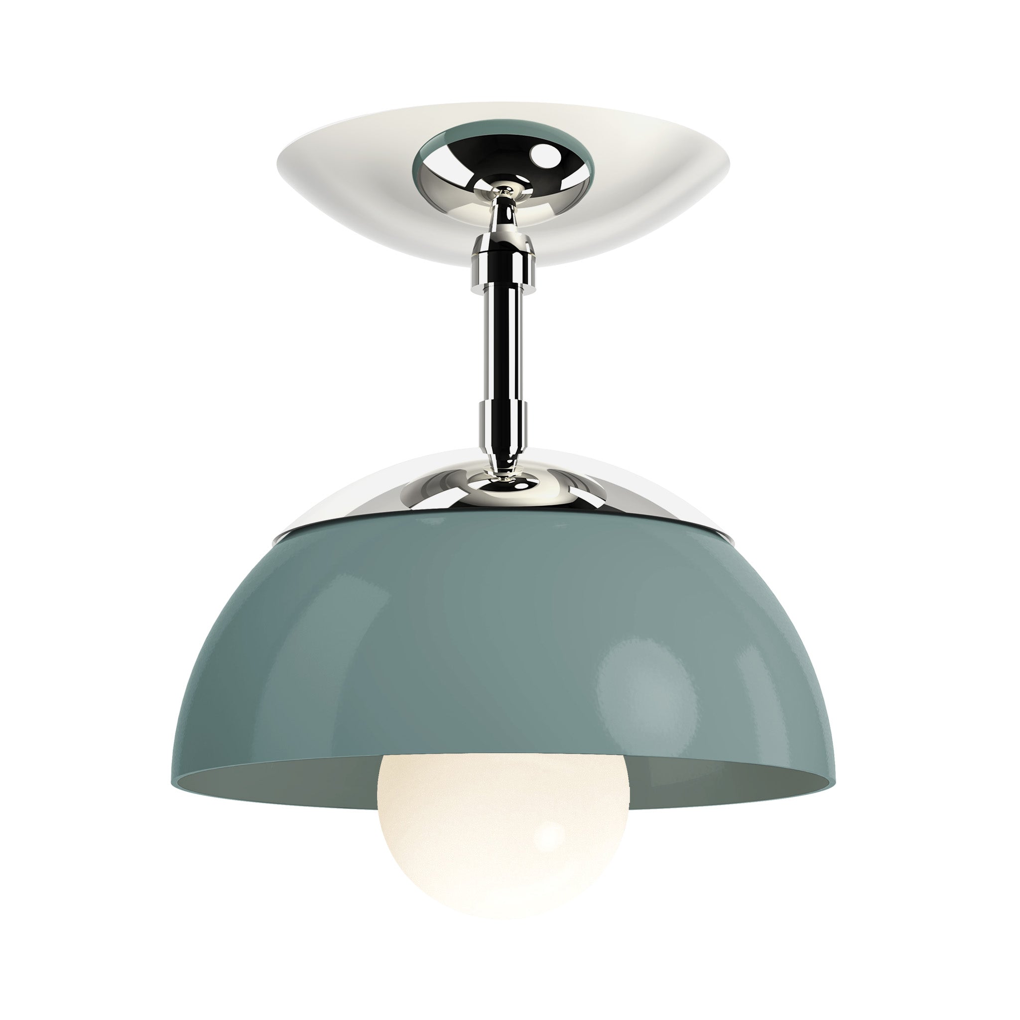 nickel lagoon color cadbury flush mount 8" dutton brown lighting