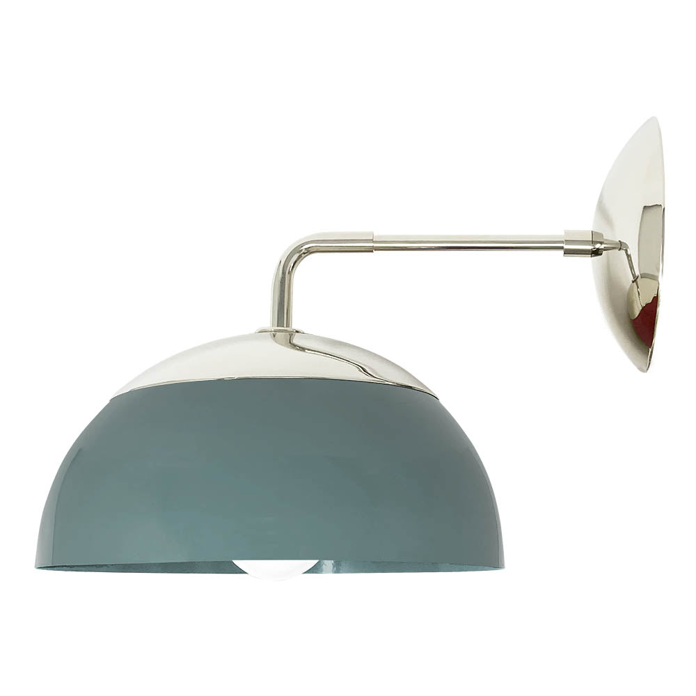 nickel and lagoon color Cadbury sconce 10" Dutton Brown lighting