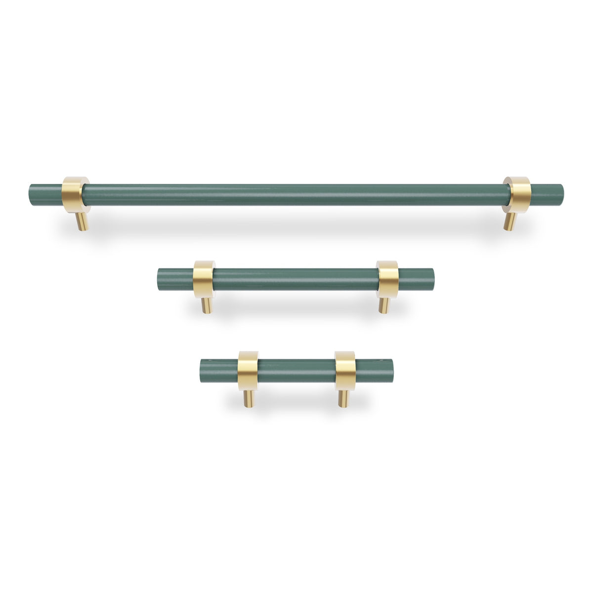 Brass and lagoon color Caliber pull Dutton Brown hardware