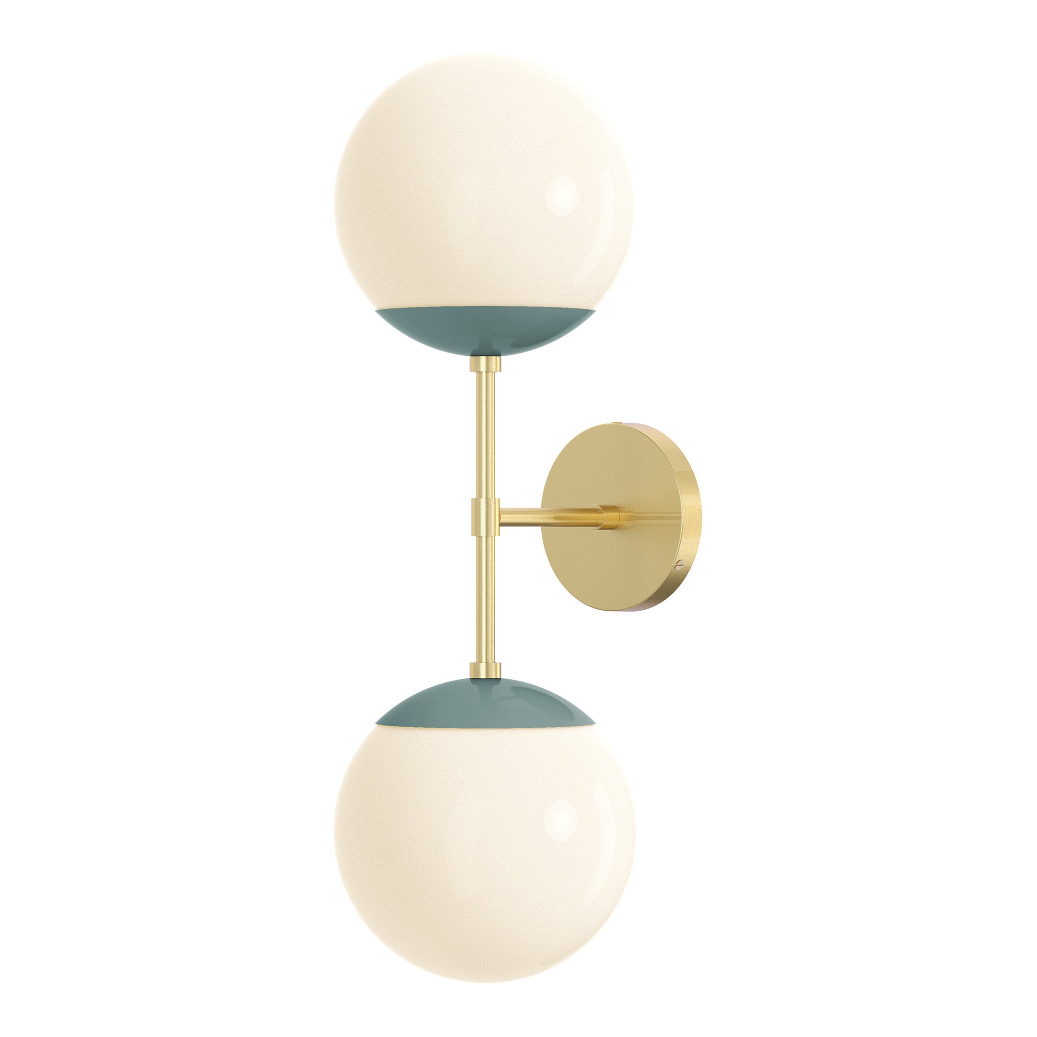 brass lagoon color cap double sconce 8" dutton brown lighting