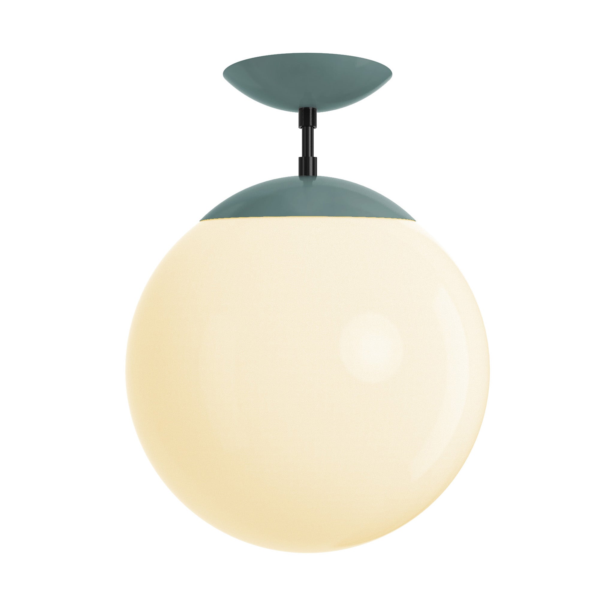 Black and lagoon cap white globe flush mount 12" dutton brown lighting